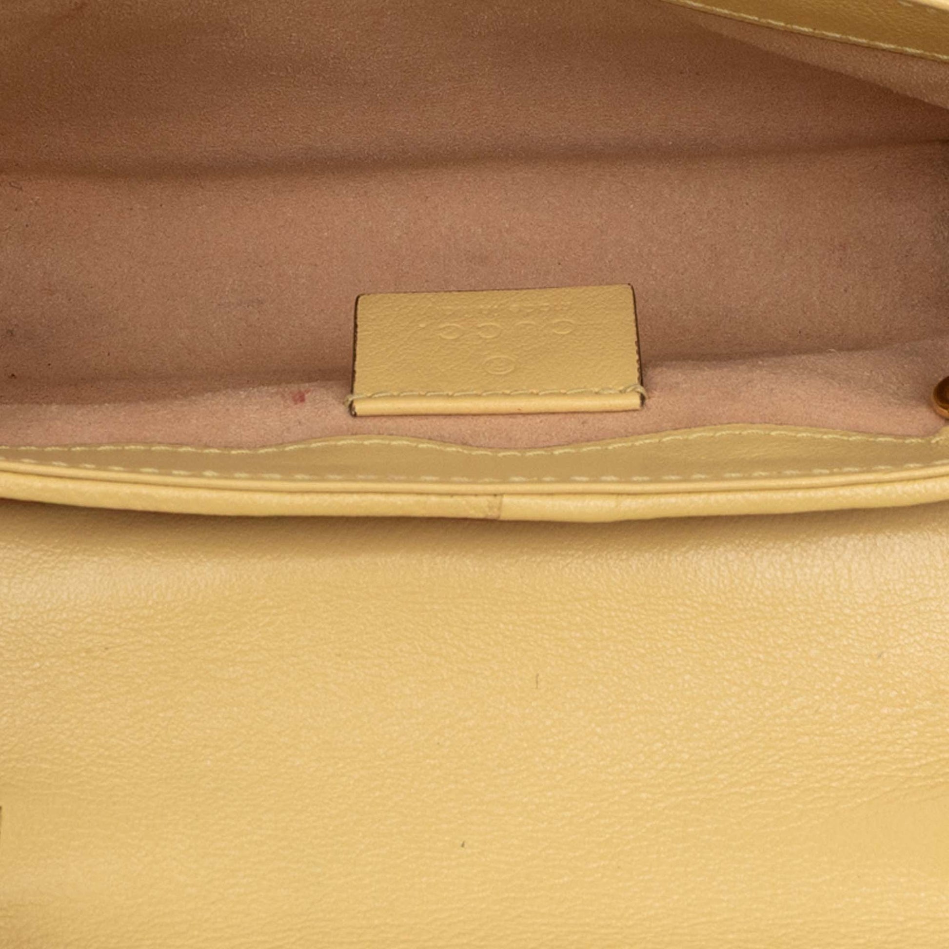 Gucci Super Mini GG Marmont Tricolor Matelasse Leather Torchon Flap Crossbody