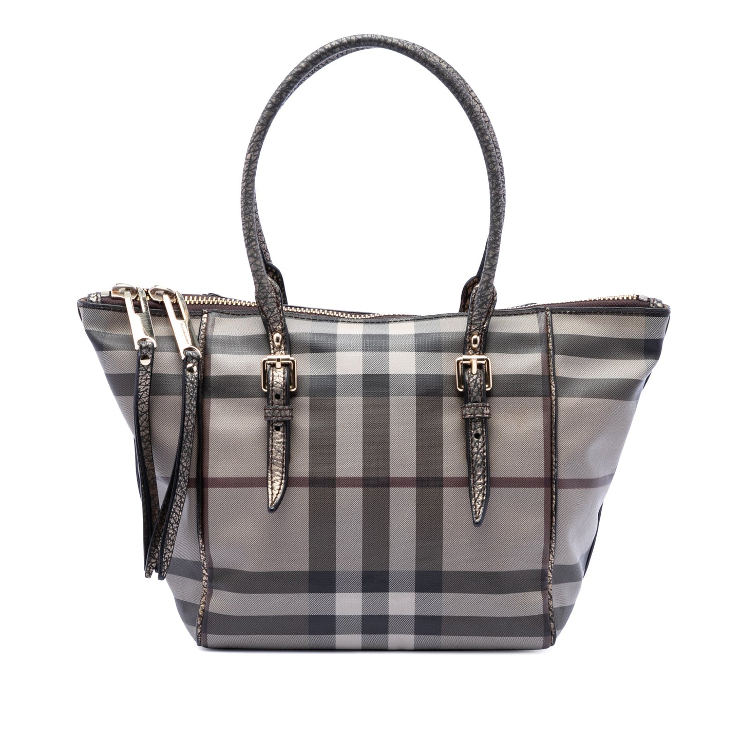 Burberry Small Smoke Check Coated Canvas Salisbury Tote