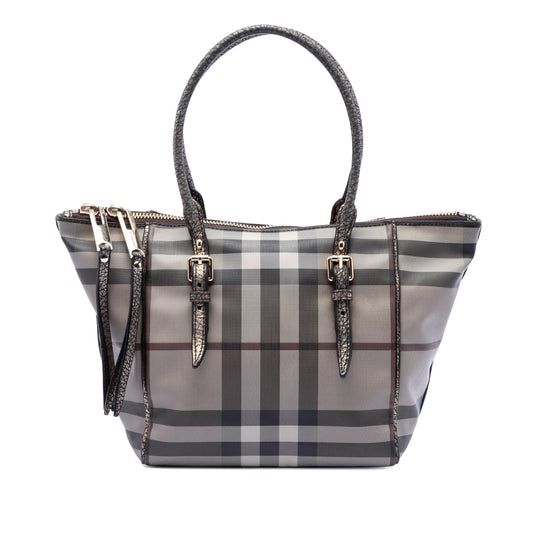 Burberry Small Smoke Check Coated Canvas Salisbury Tote