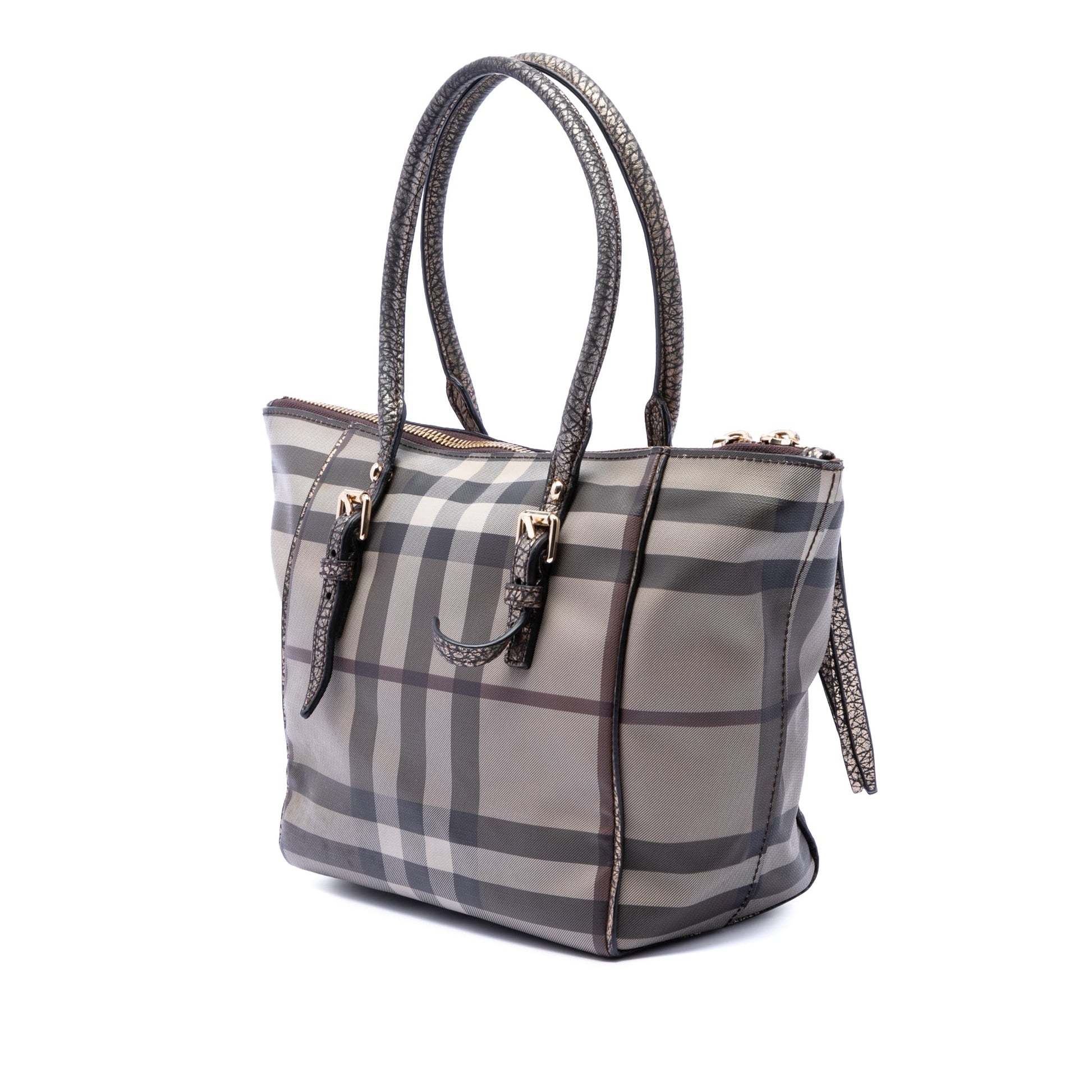 Burberry Small Smoke Check Coated Canvas Salisbury Tote