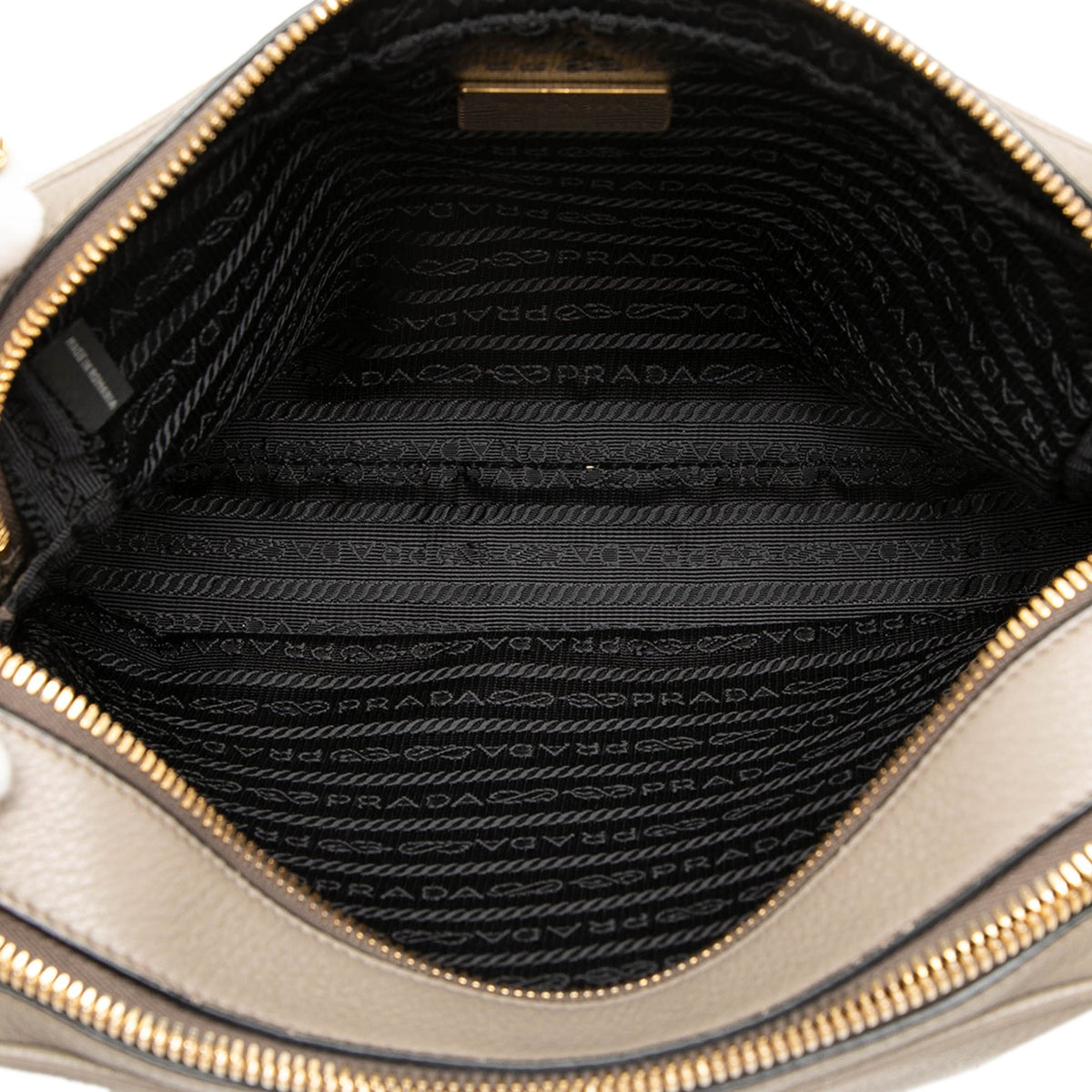 Prada Vitello Phenix Double Zip Camera Bag — Brown