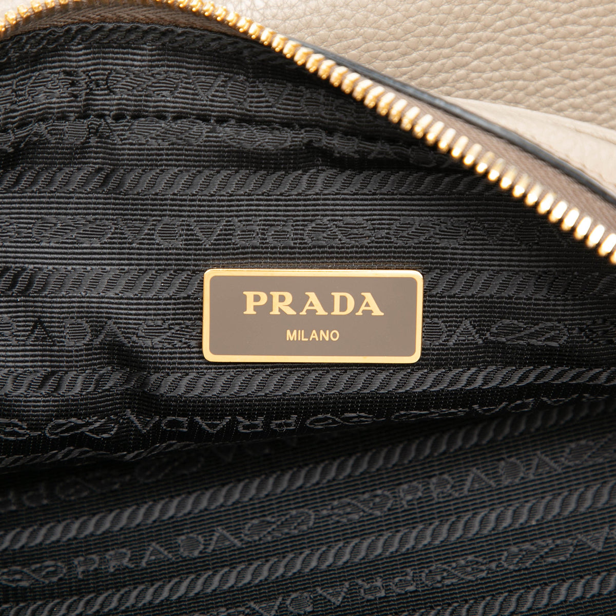 Prada Vitello Phenix Double Zip Camera Bag — Brown