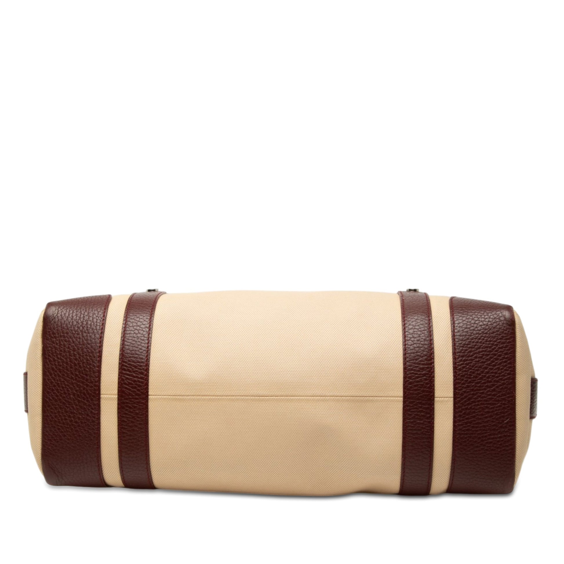 Bvlgari Leather Trimmed Canvas Tote