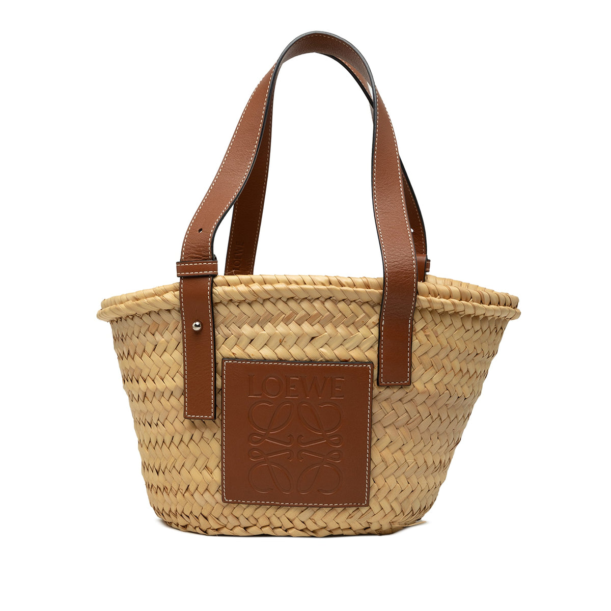 LOEWE Small Raffia Anagram Basket Tote