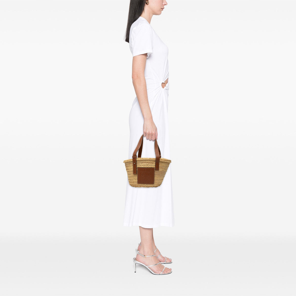 LOEWE Small Raffia Anagram Basket Tote
