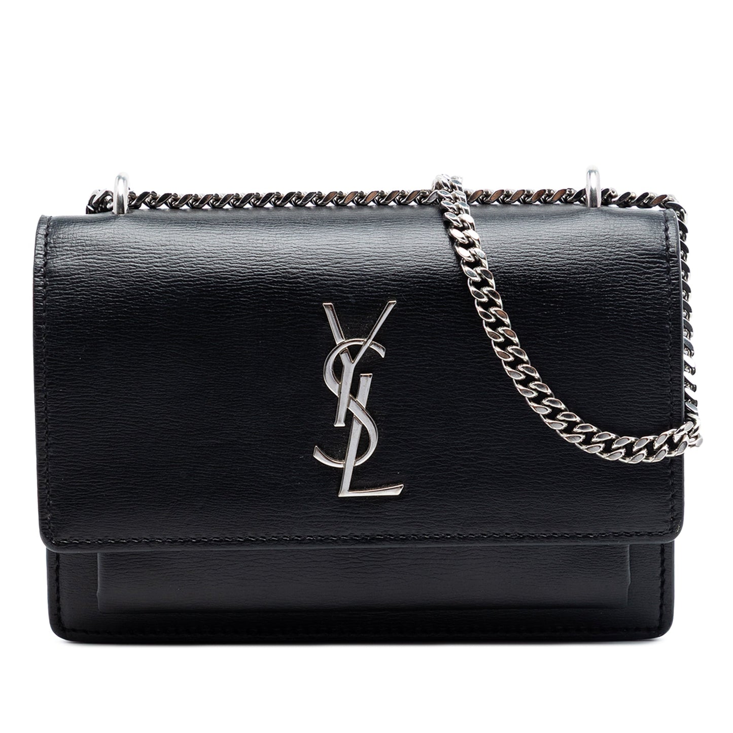 Saint Laurent Mini Calfskin Monogram Sunset Wallet on Chain