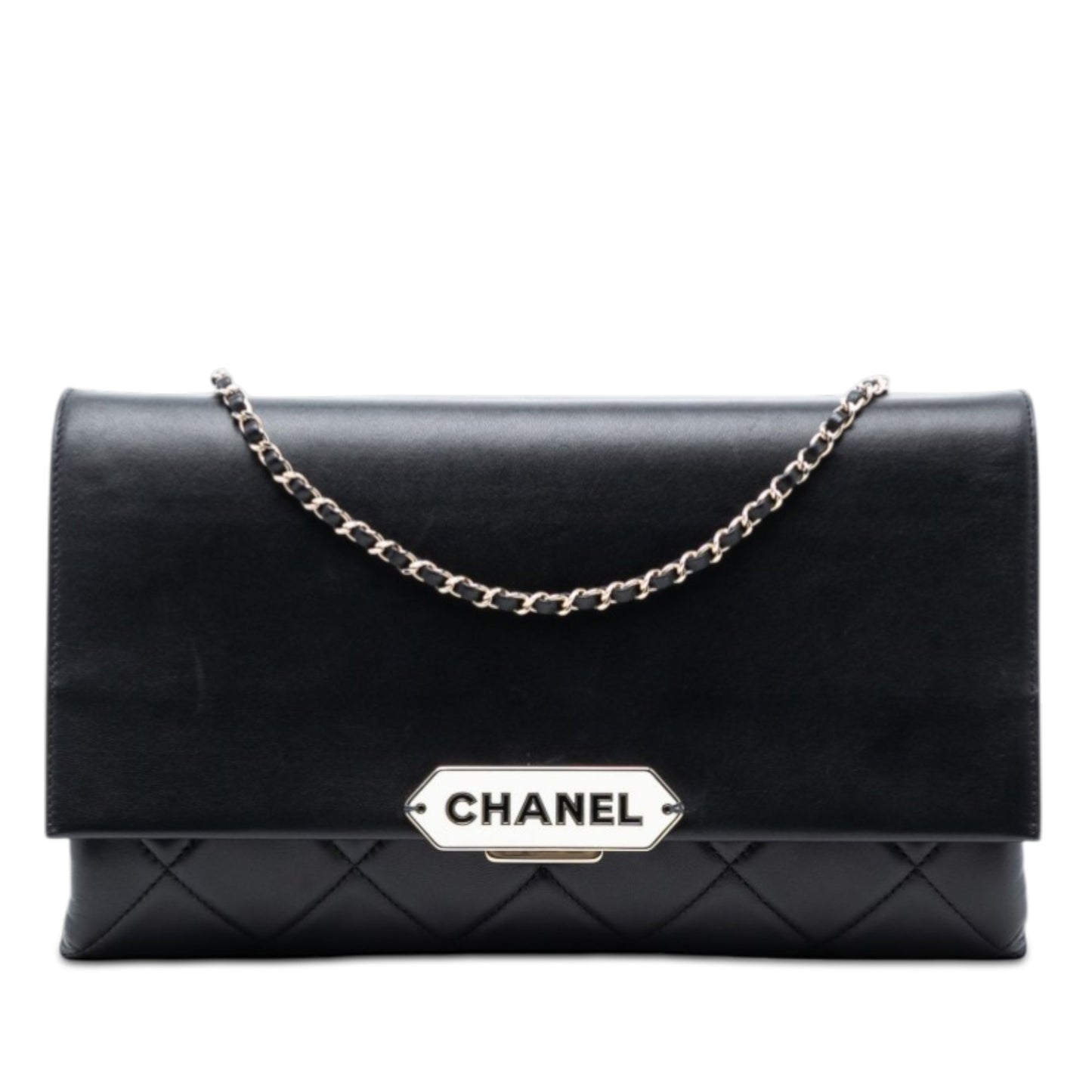 Chanel Quilted Lambskin Retro Label Shoulder Bag