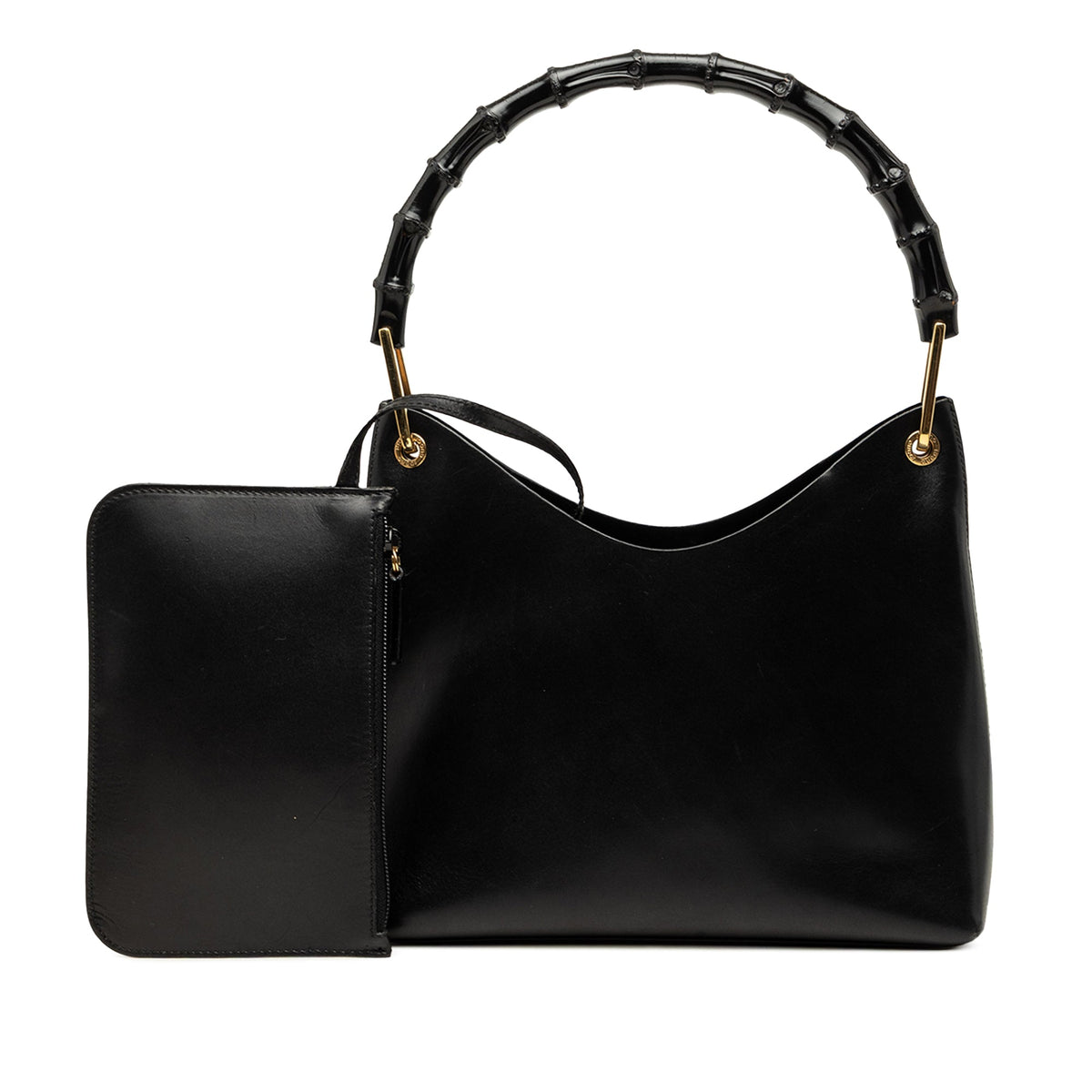 Gucci Calfskin Bamboo Shoulder Bag