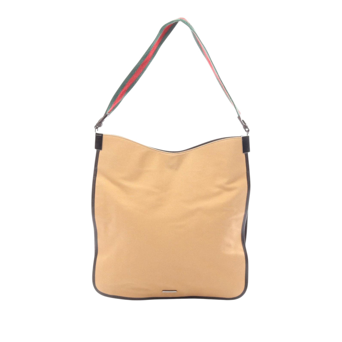 Gucci Canvas Web Shoulder Bag — Beige