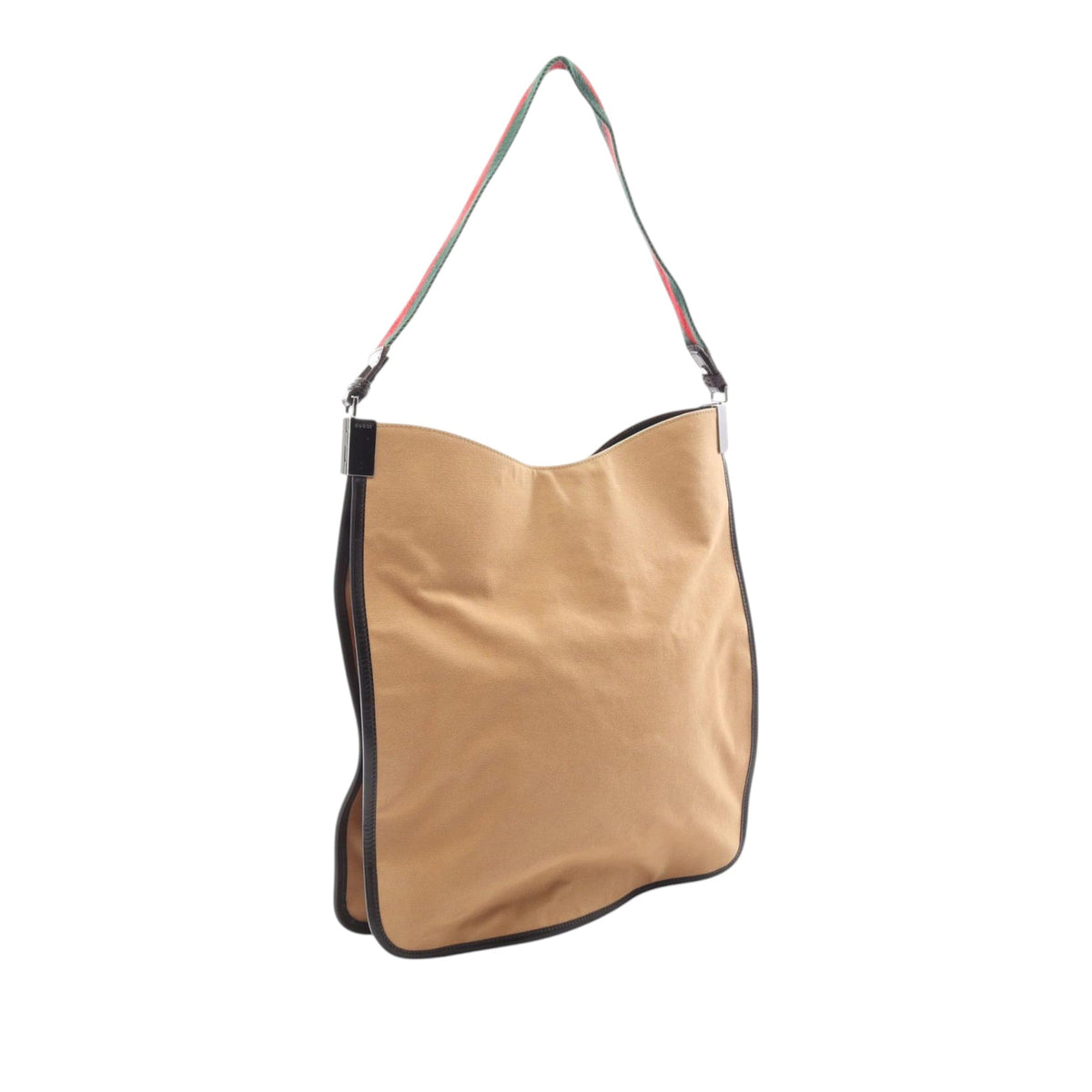 Gucci Canvas Web Shoulder Bag — Beige