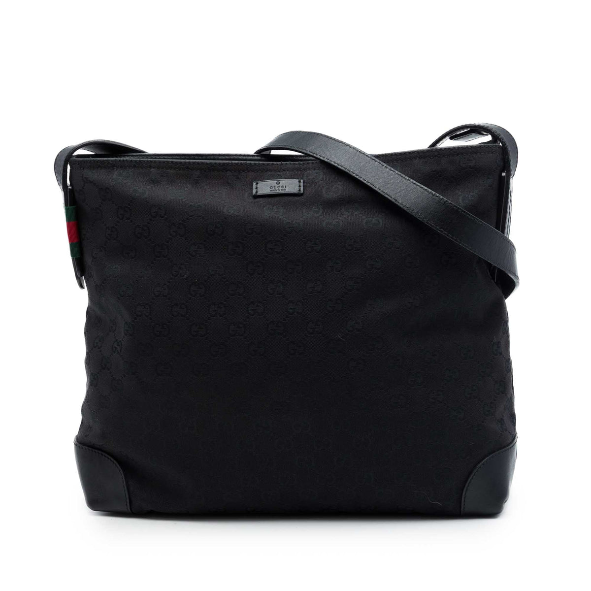 Gucci GG Canvas Web Crossbody — Black