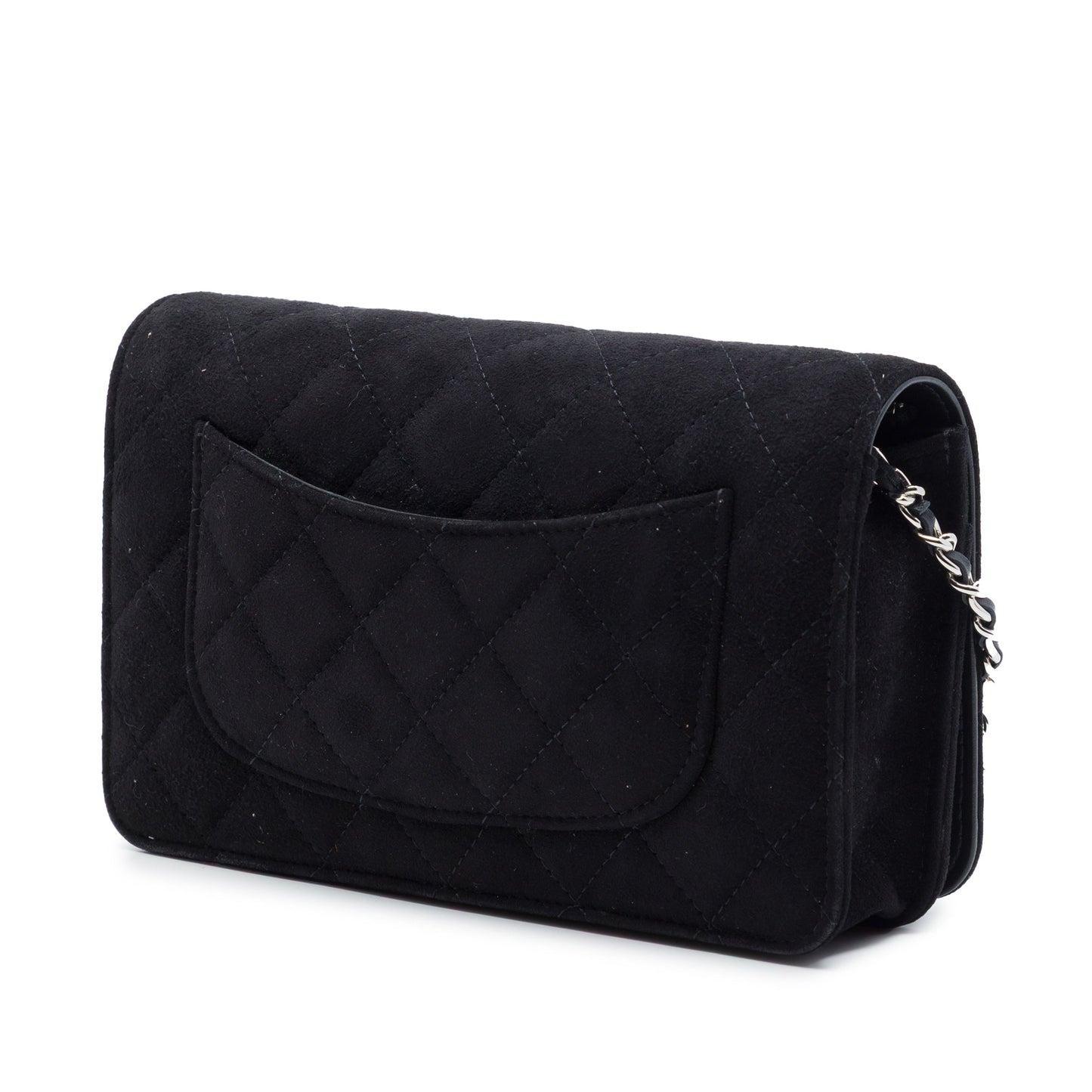 Chanel Quilted Suede Cocostellar Wallet on Chain