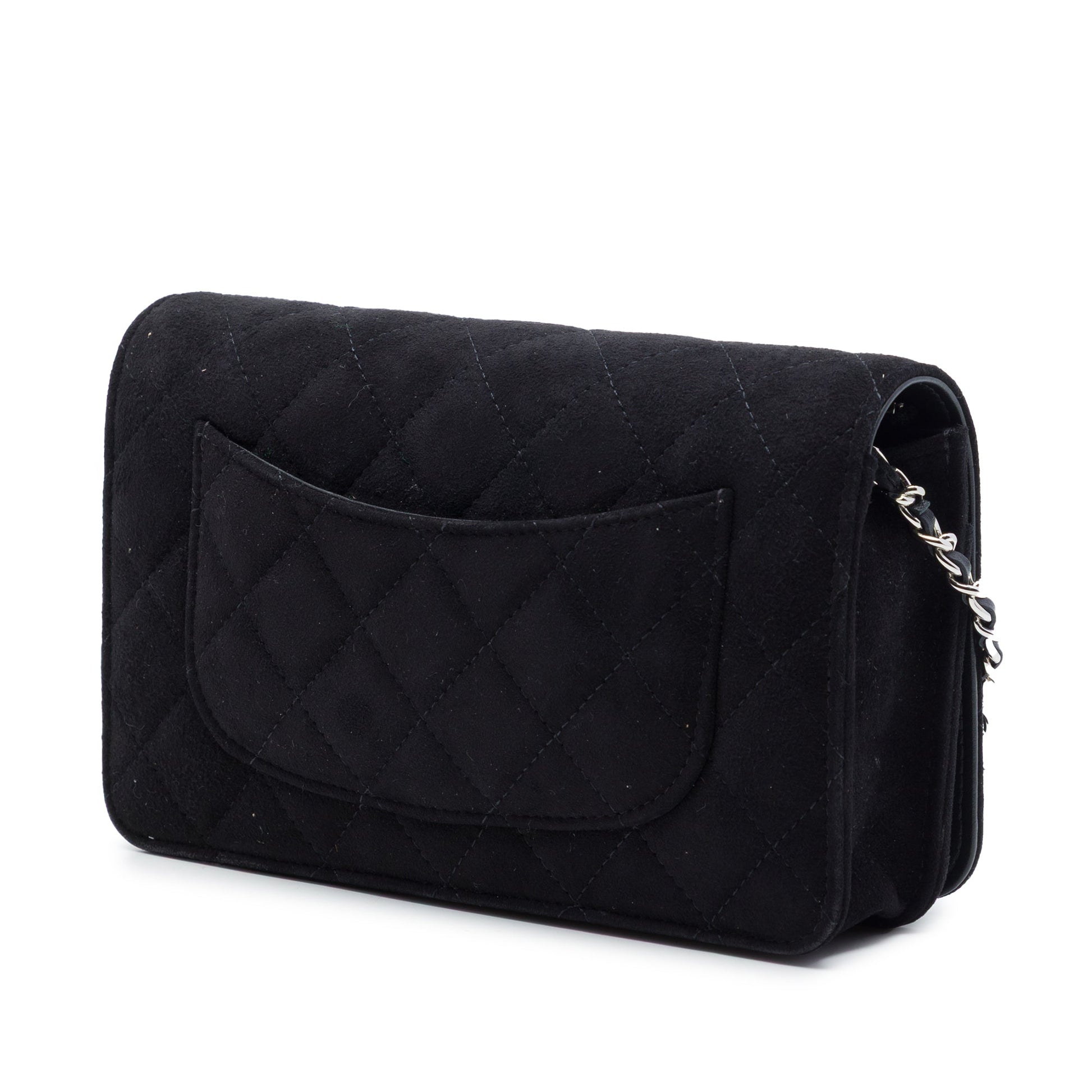 Chanel Quilted Suede Cocostellar Wallet on Chain