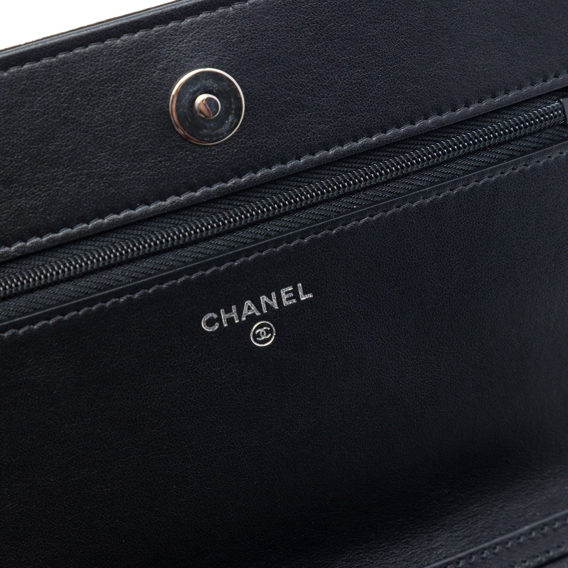 Chanel Quilted Suede Cocostellar Wallet on Chain