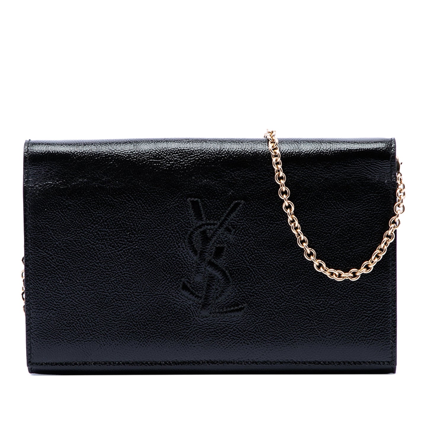 Saint Laurent Crinkled Calfskin Belle de Jour Chain Clutch
