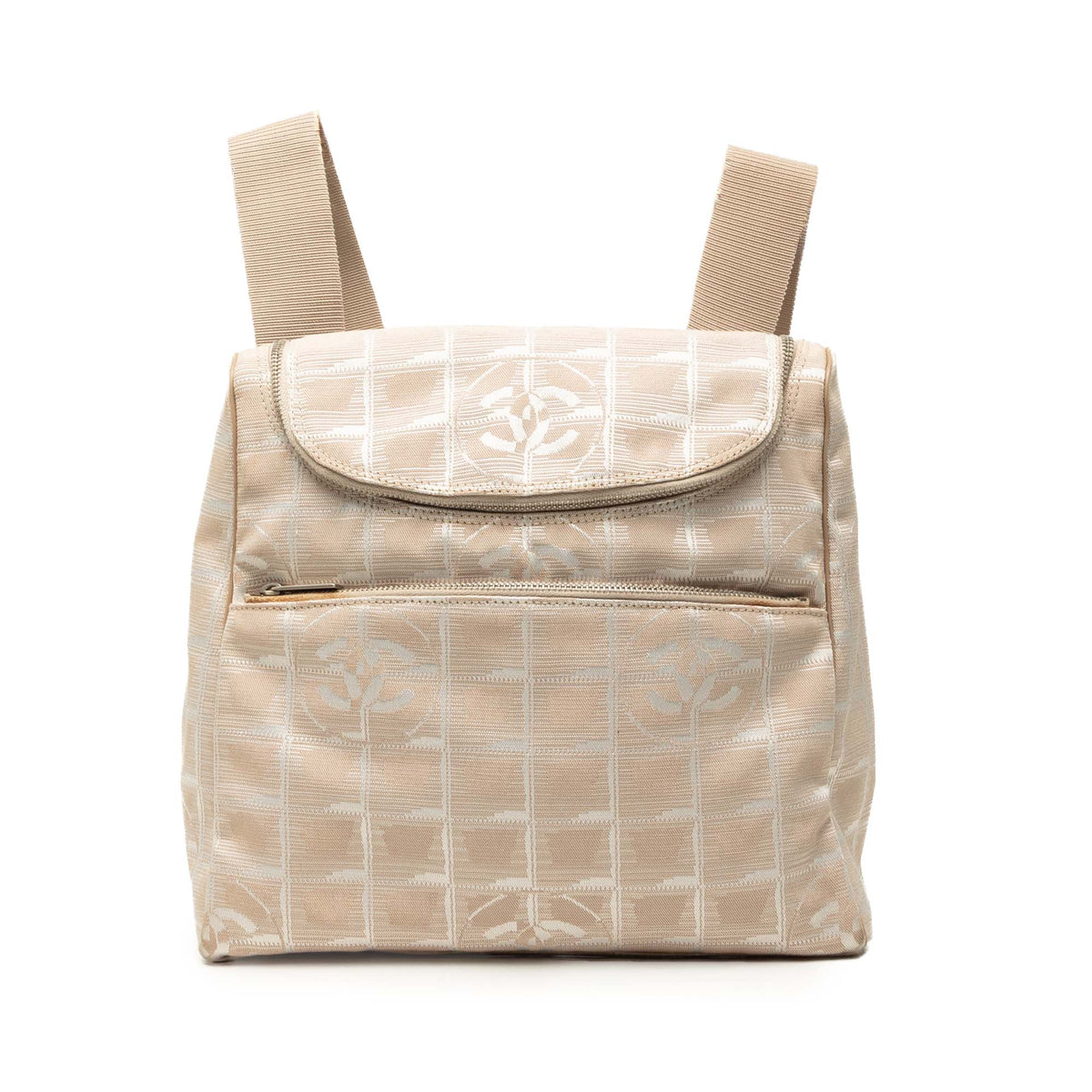 Chanel New Travel Line Nylon Backpack — Beige