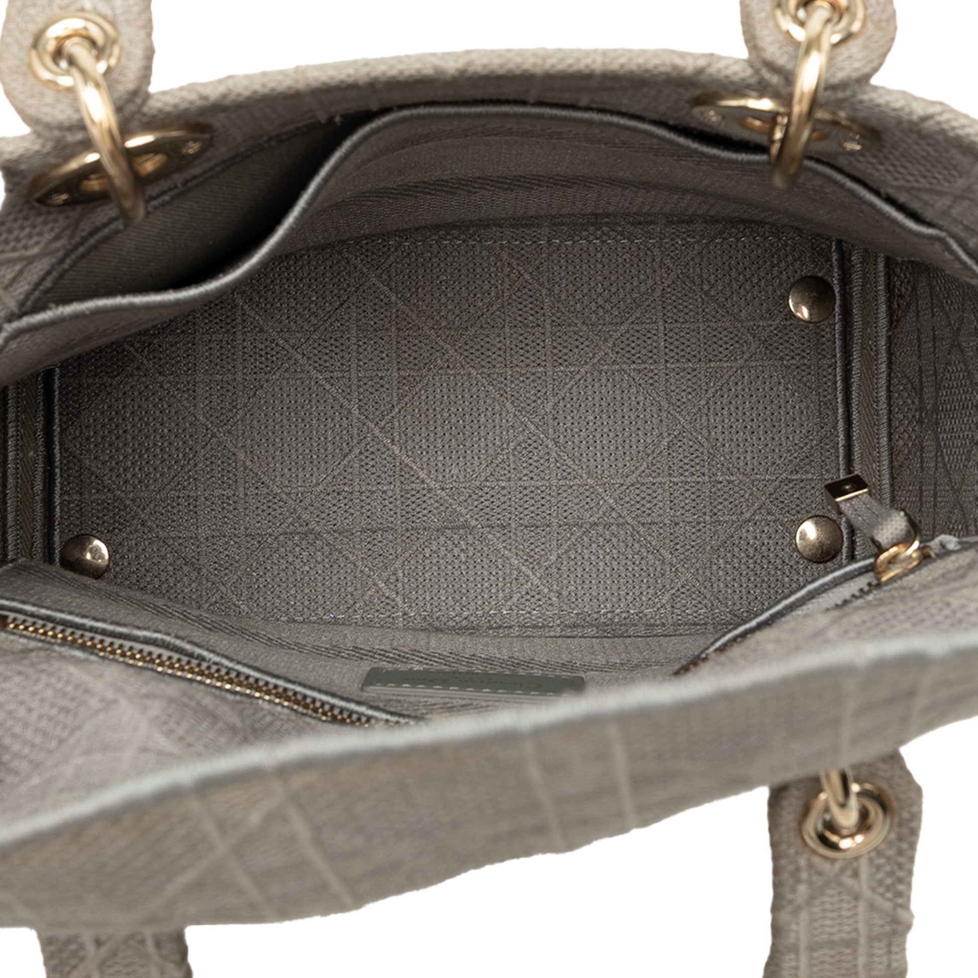 Dior Medium Embroidered Canvas Cannage Lady D Lite