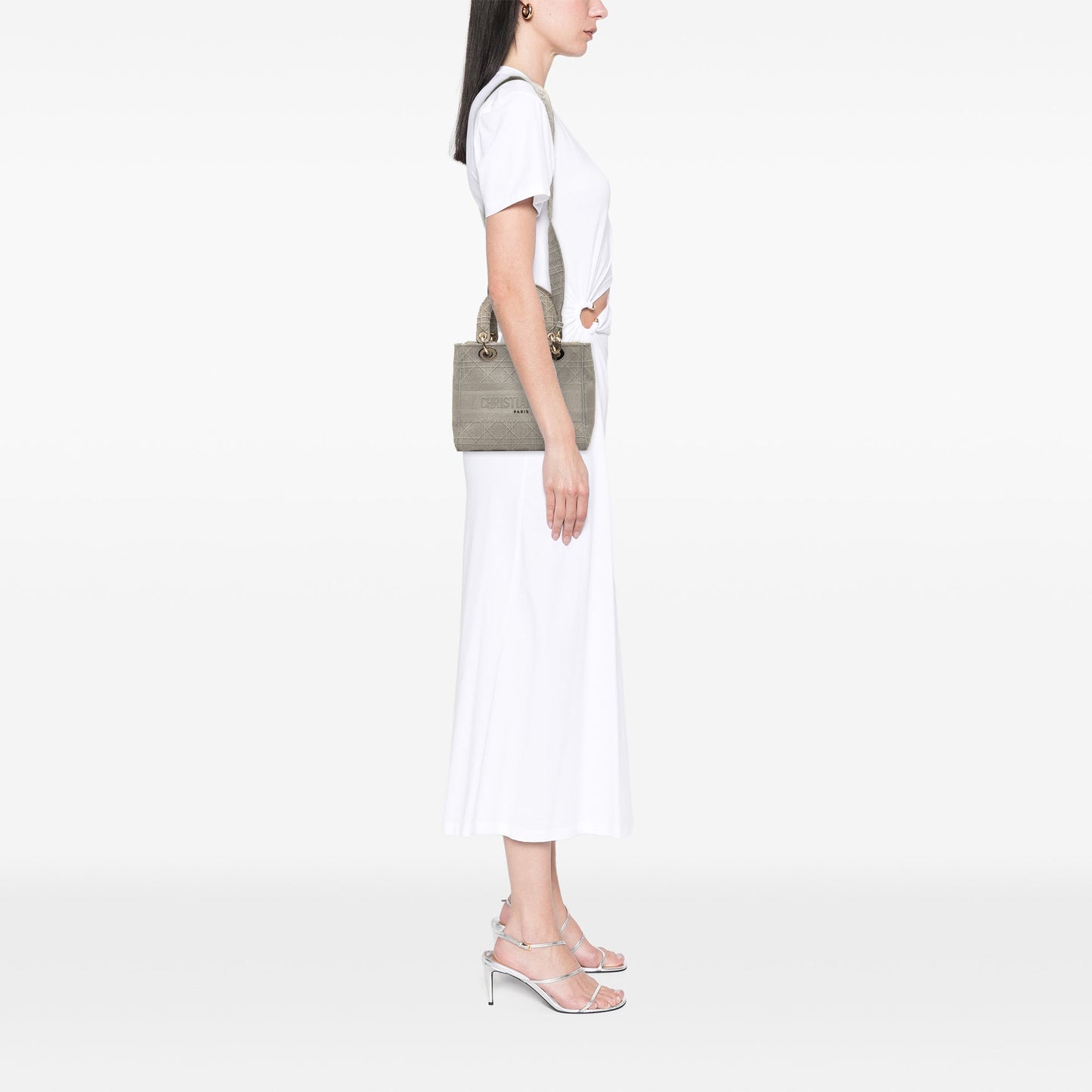 Dior Medium Embroidered Canvas Cannage Lady D Lite