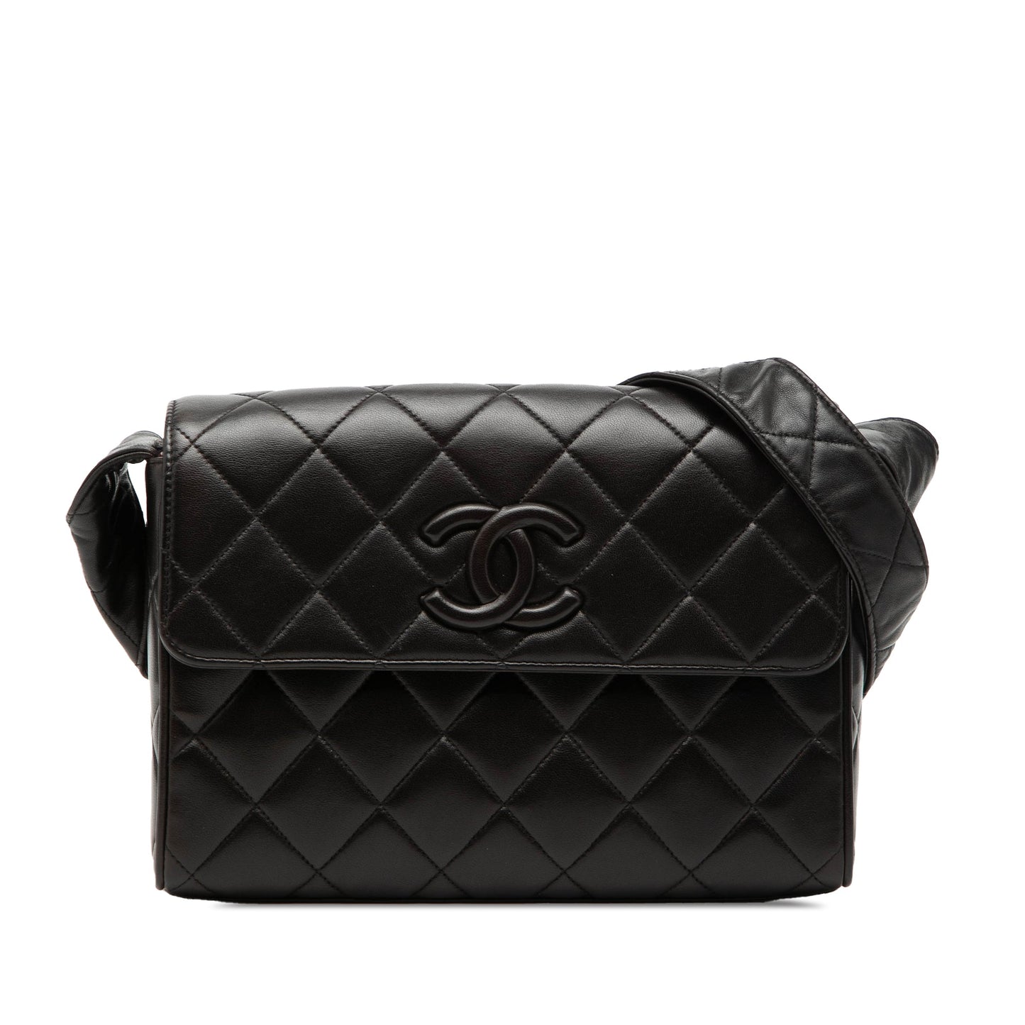 CC Quilted Lambskin Flap Crossbody