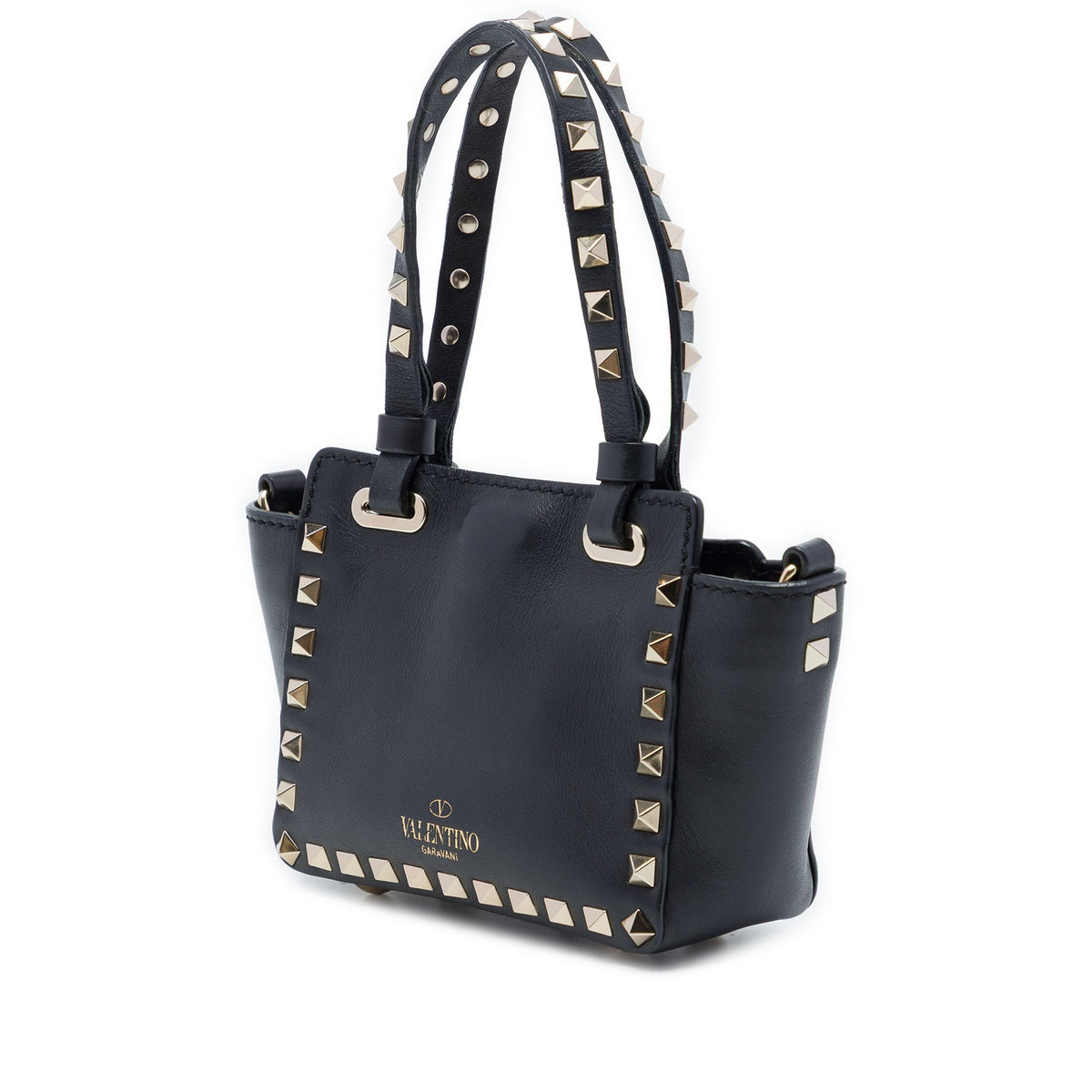 Valentino Micro Leather Rockstud Trapeze Satchel