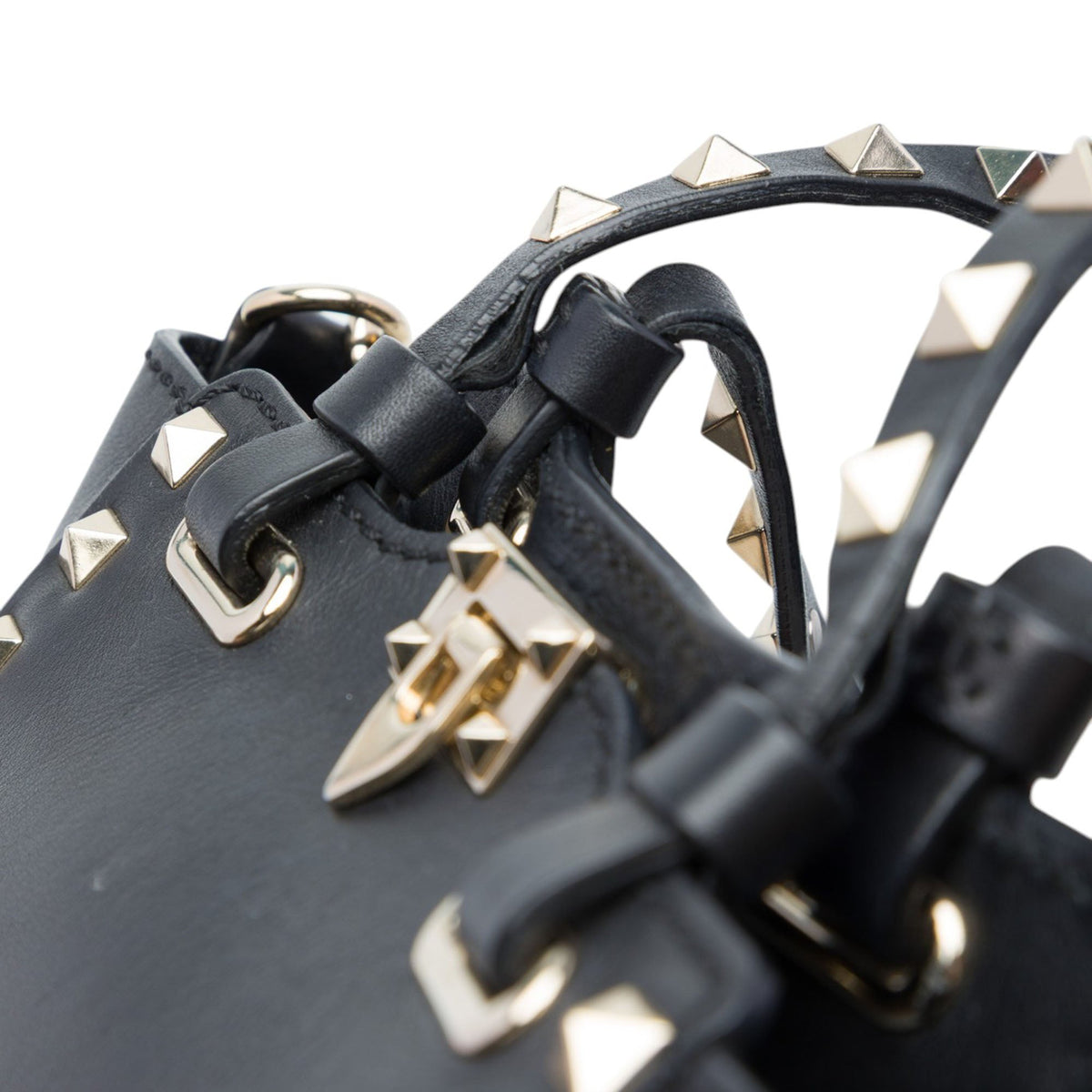 Valentino Micro Leather Rockstud Trapeze Satchel