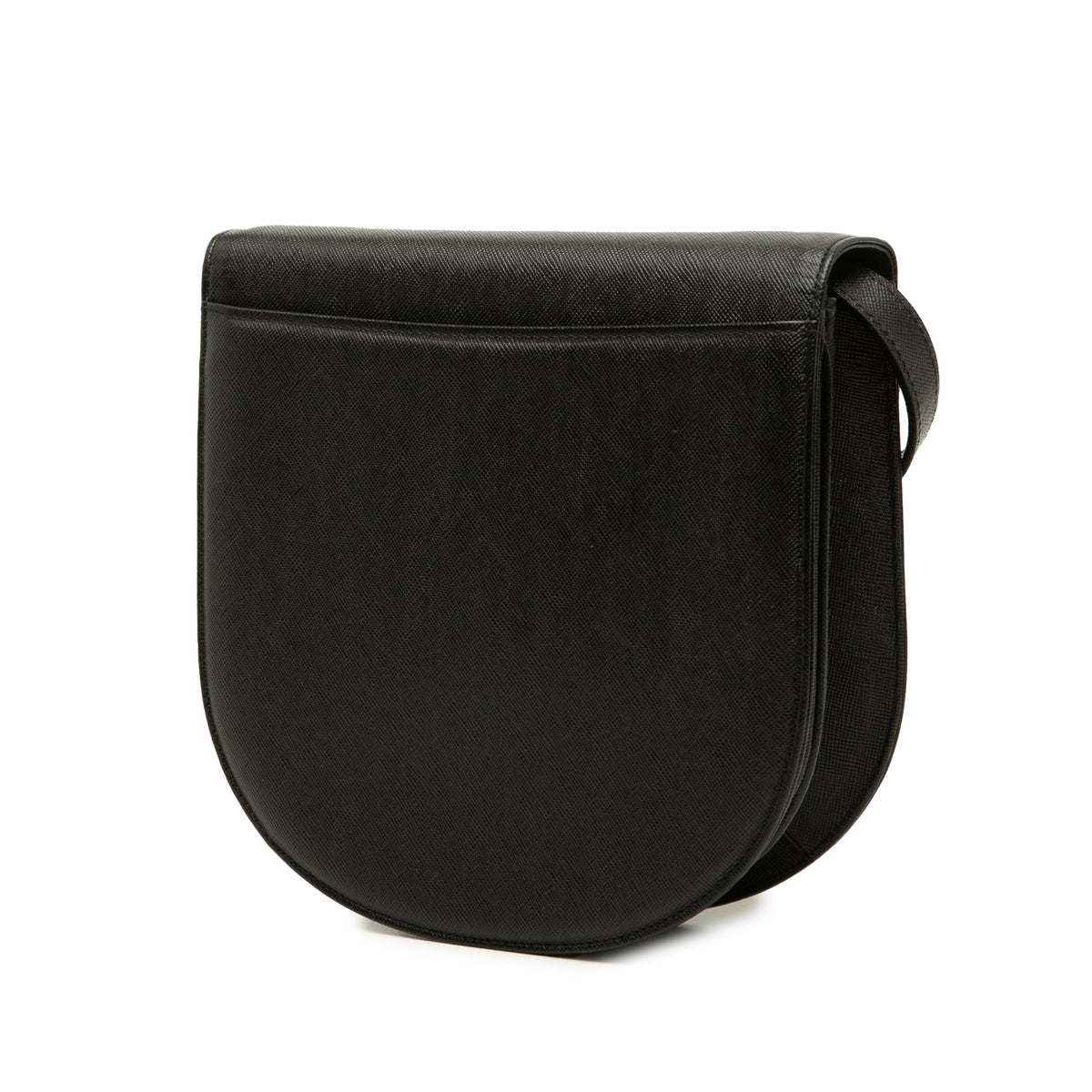 Saint Laurent Leather Monogram Crossbody — Black