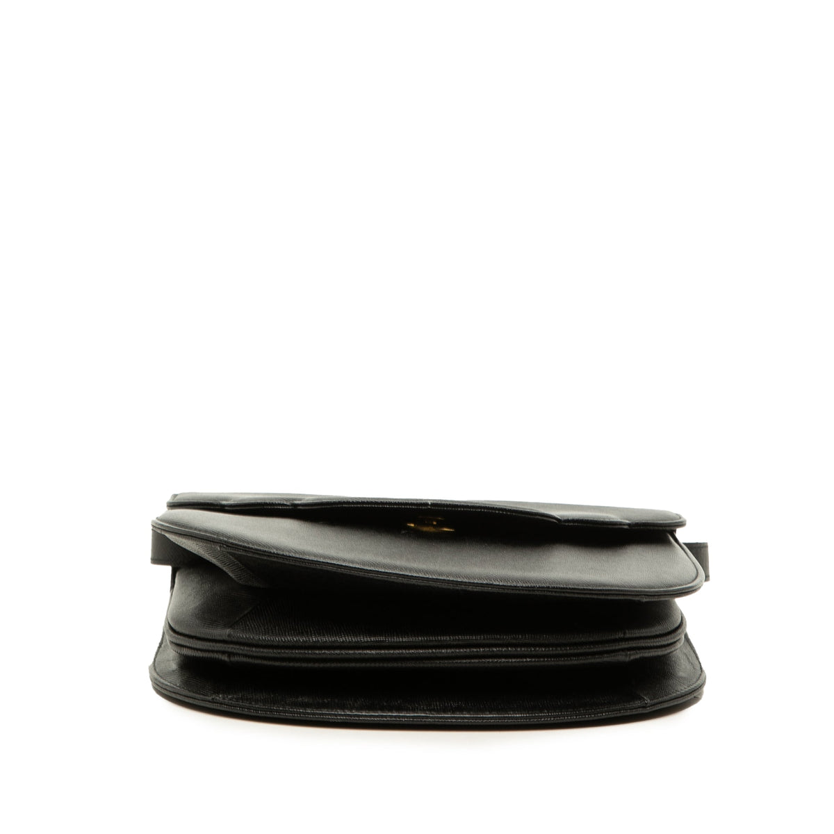 Saint Laurent Leather Monogram Crossbody — Black