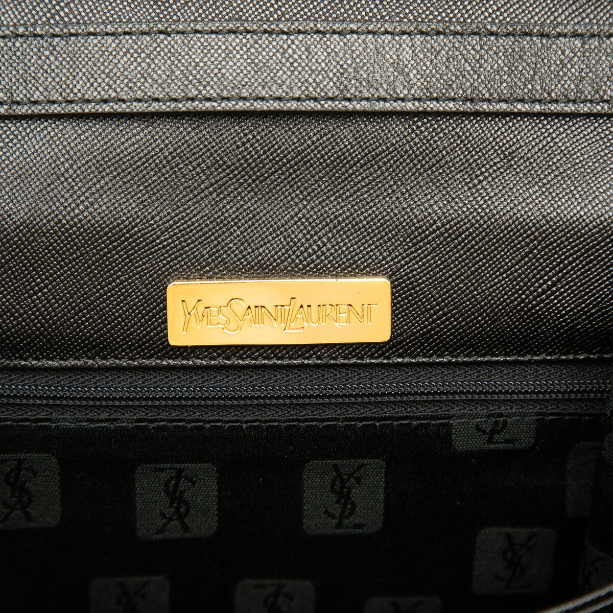 Saint Laurent Leather Monogram Crossbody — Black