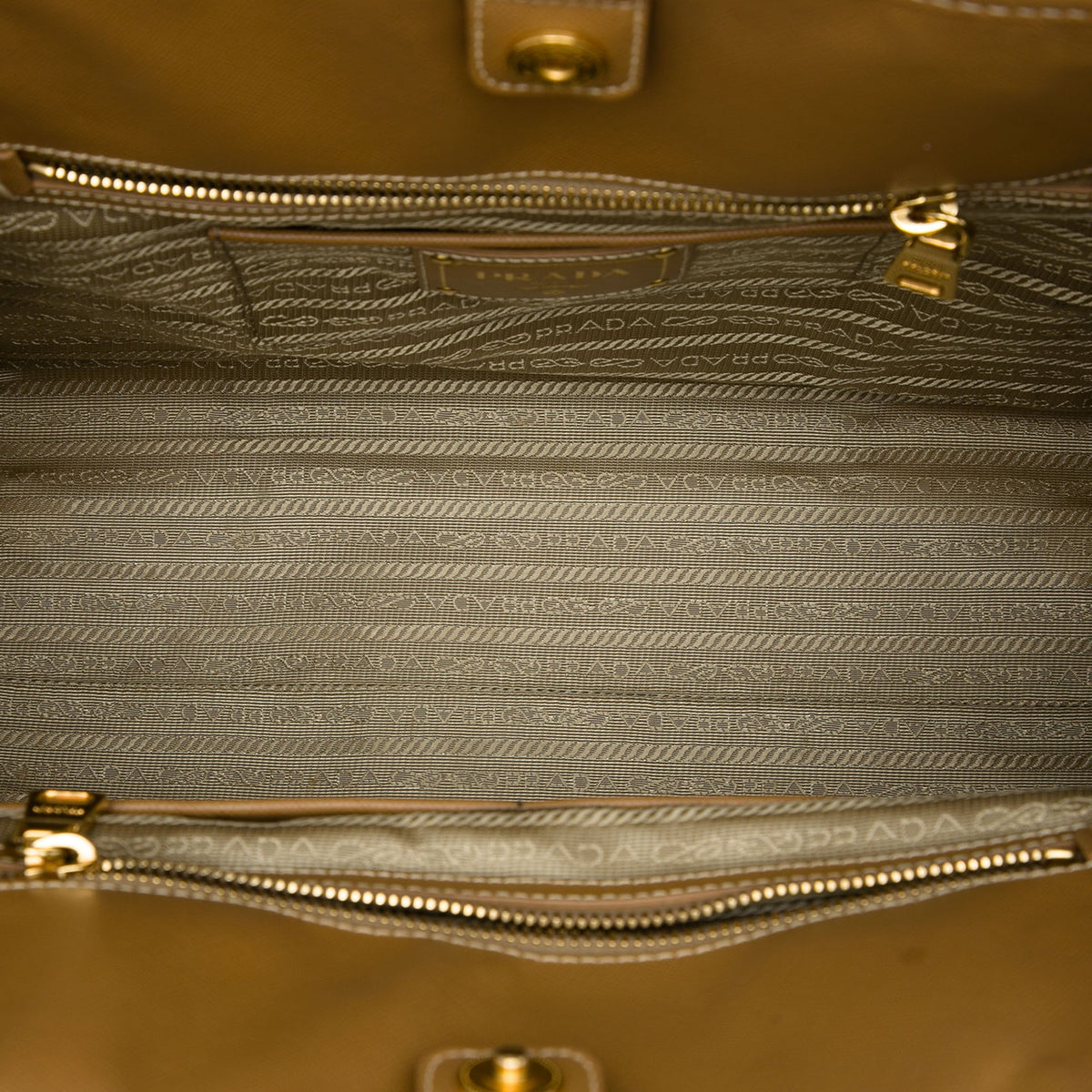 Prada Saffiano Trimmed Canvas Canapa Logo Satchel — Brown