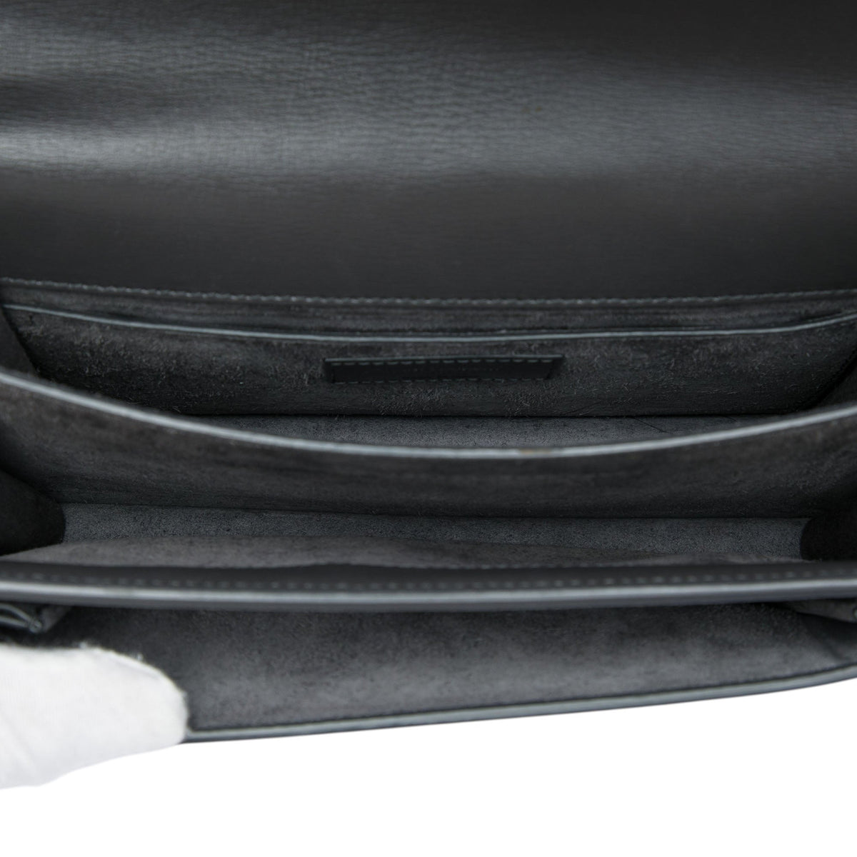 Saint Laurent Medium Calfskin Monogram Sunset Crossbody — Black