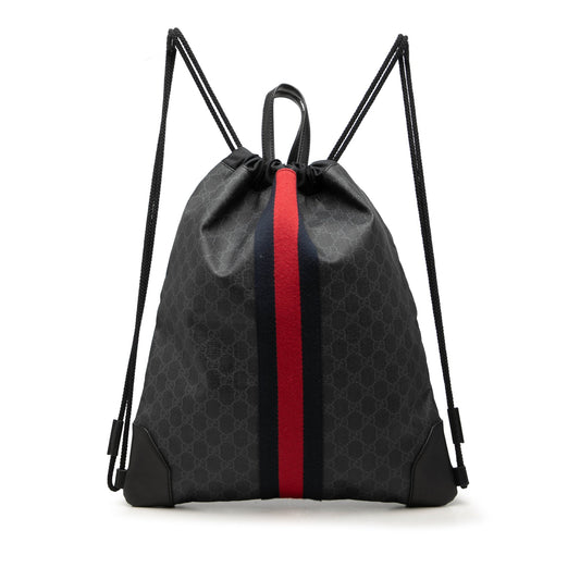 Gucci GG Supreme Web Drawstring Backpack