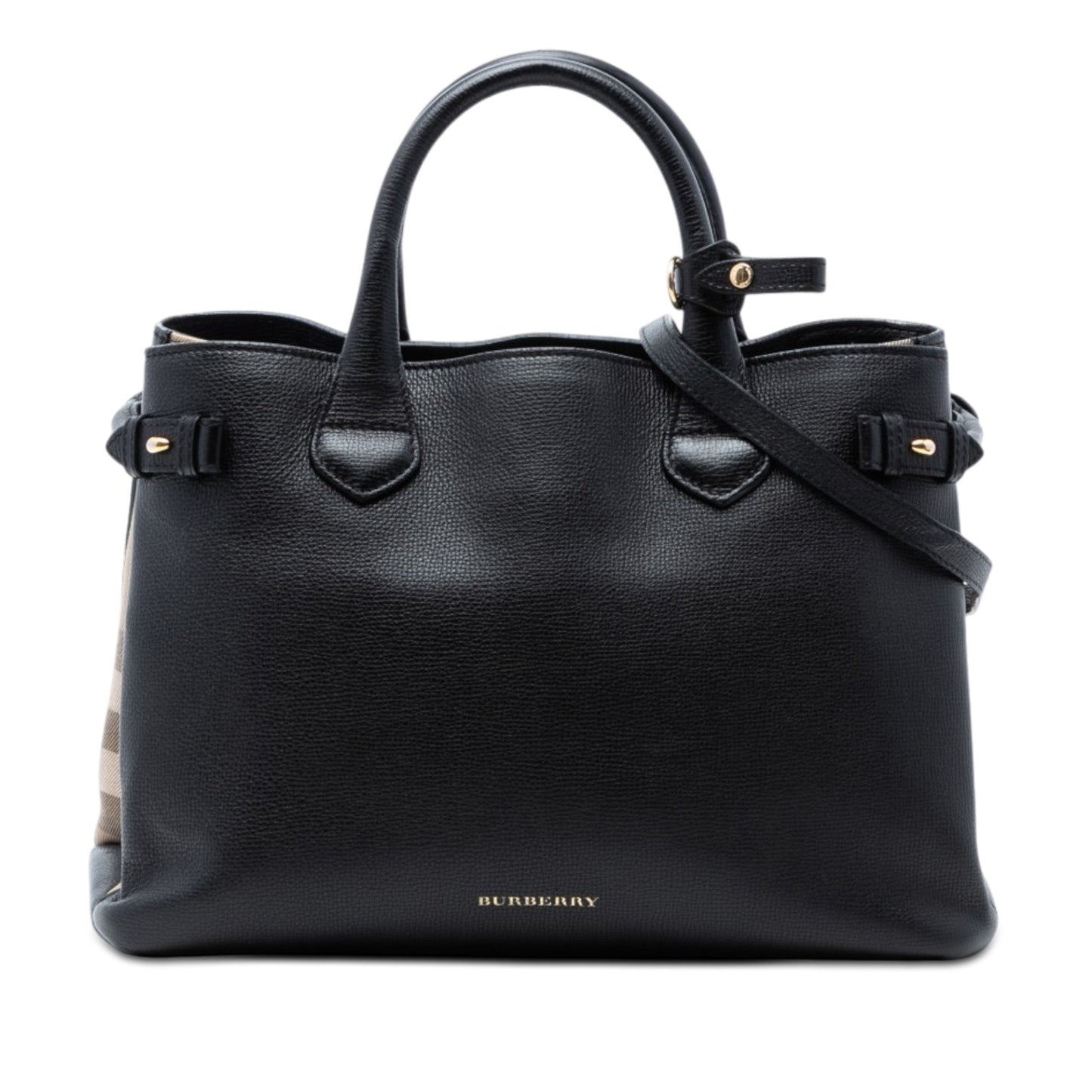 Burberry Medium Leather and House Check Banner Satchel