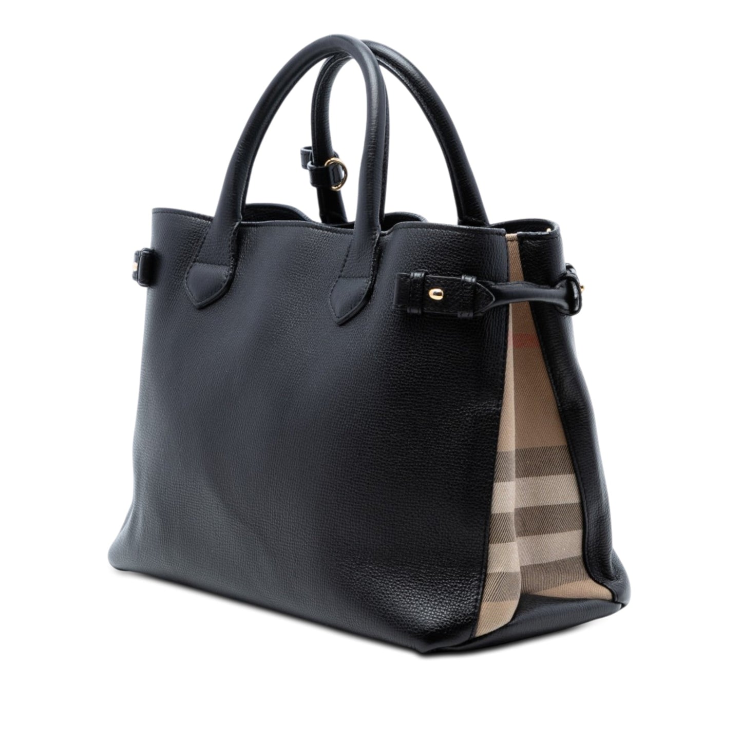 Burberry Medium Leather and House Check Banner Satchel