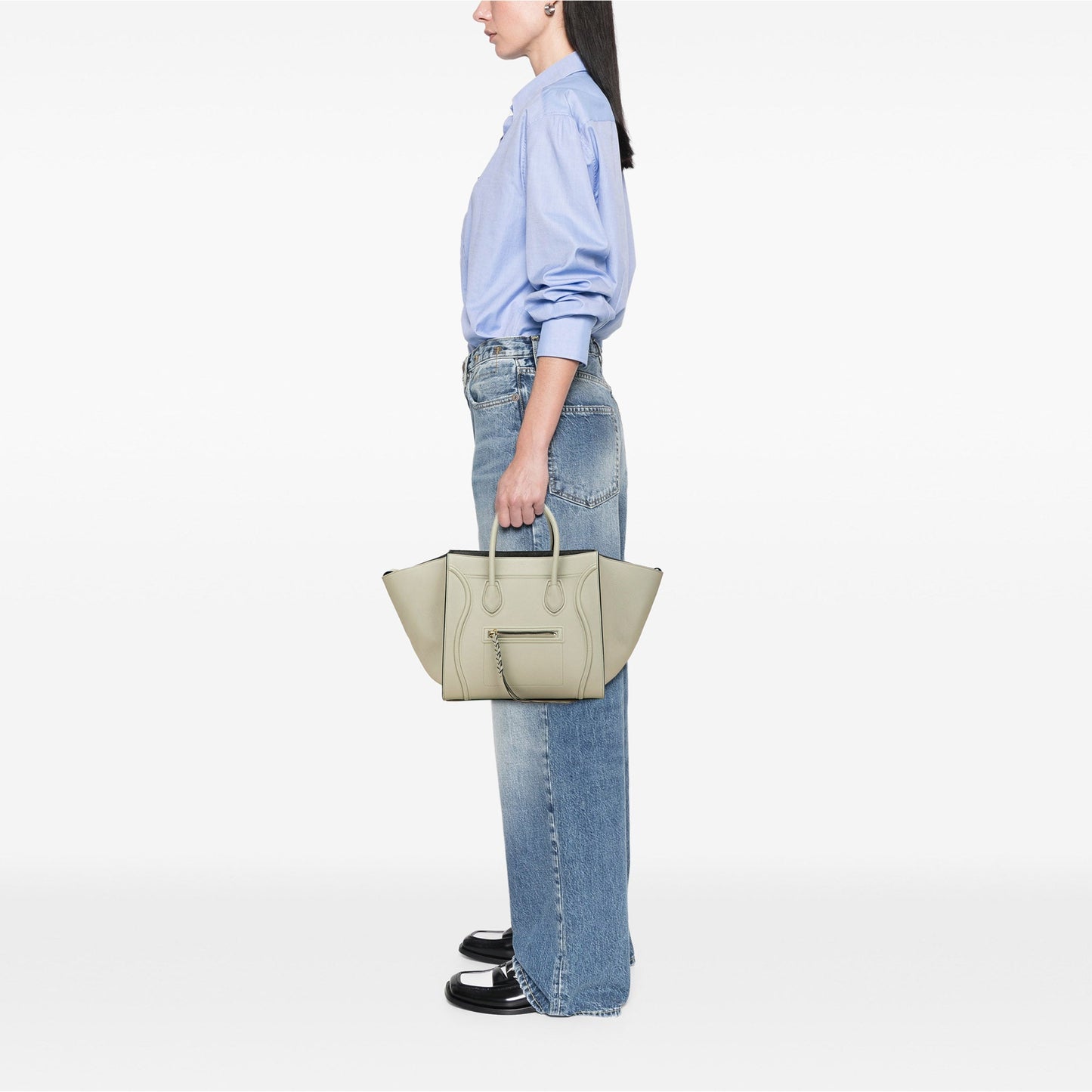 Celine Medium Leather Luggage Phantom Tote