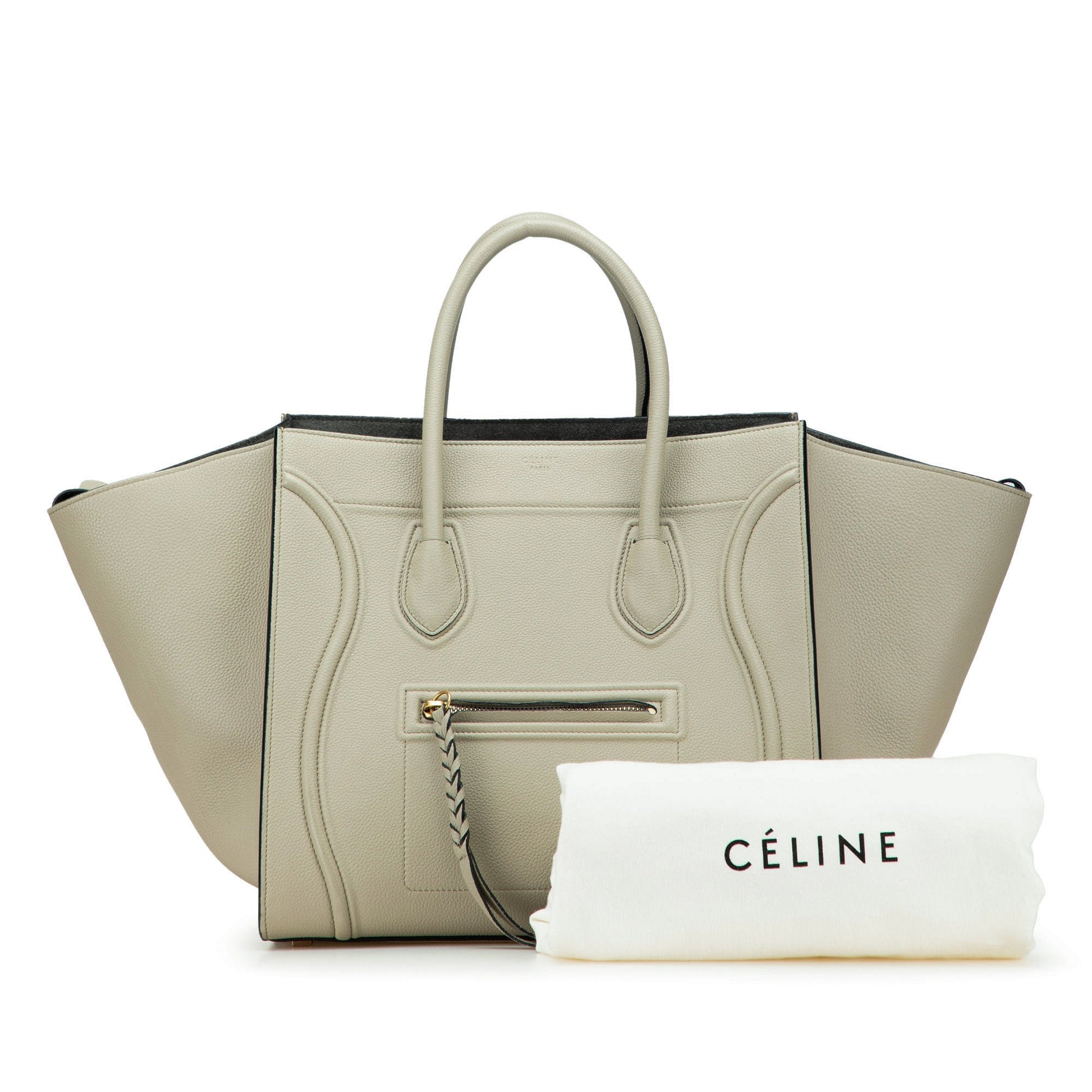 Celine Medium Leather Luggage Phantom Tote