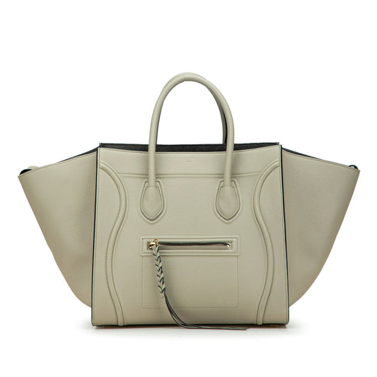 Celine Medium Leather Luggage Phantom Tote