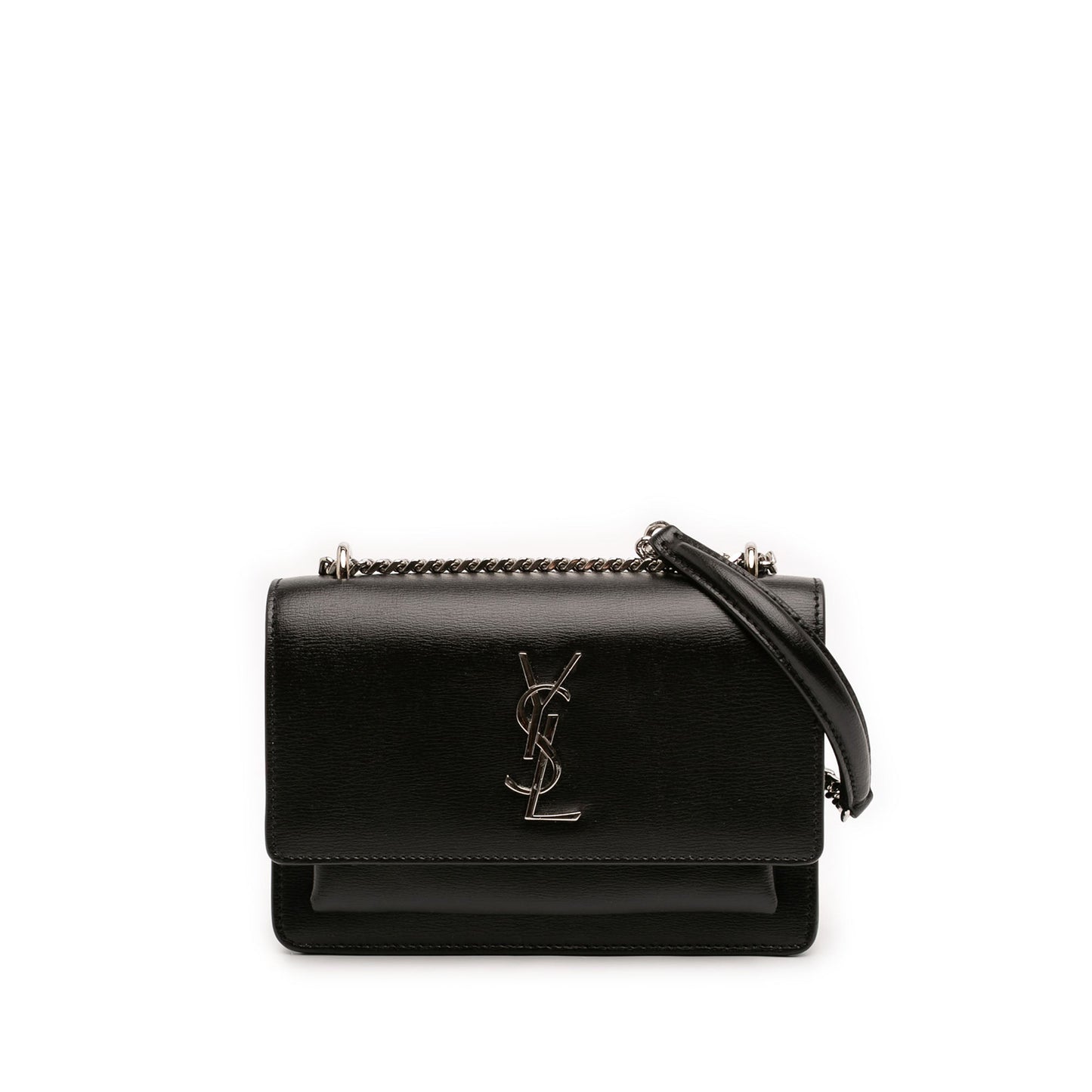 Saint Laurent Mini Leather Monogram Sunset Wallet on Chain
