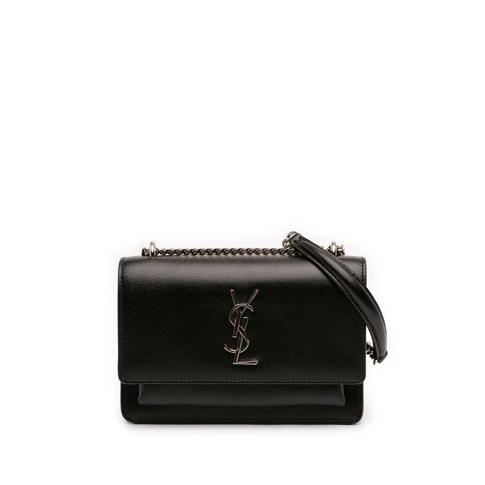 Saint Laurent Mini Leather Monogram Sunset Wallet on Chain