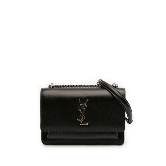 Saint Laurent Mini Leather Monogram Sunset Wallet on Chain