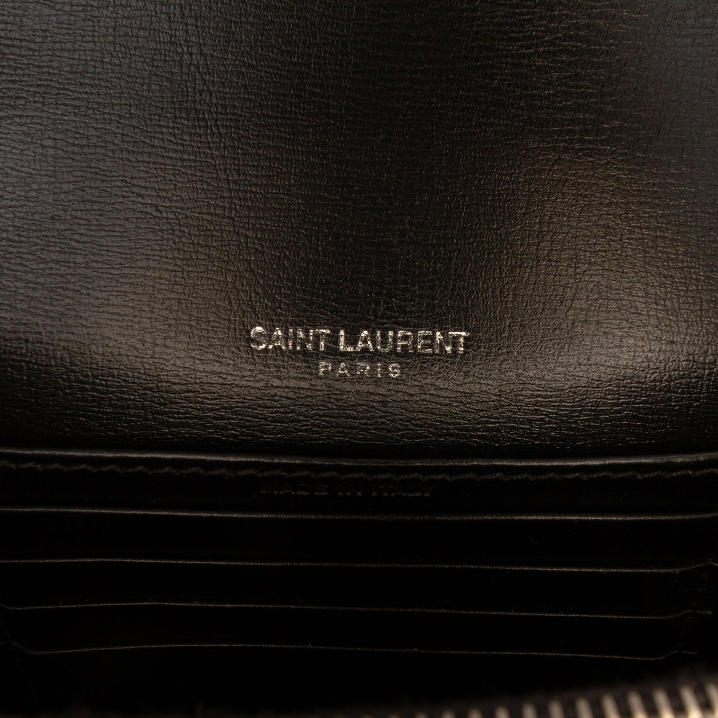 Saint Laurent Mini Leather Monogram Sunset Wallet on Chain