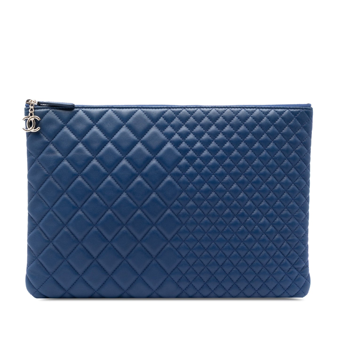 Chanel Large Bi Quilted Lambskin O Case Clutch