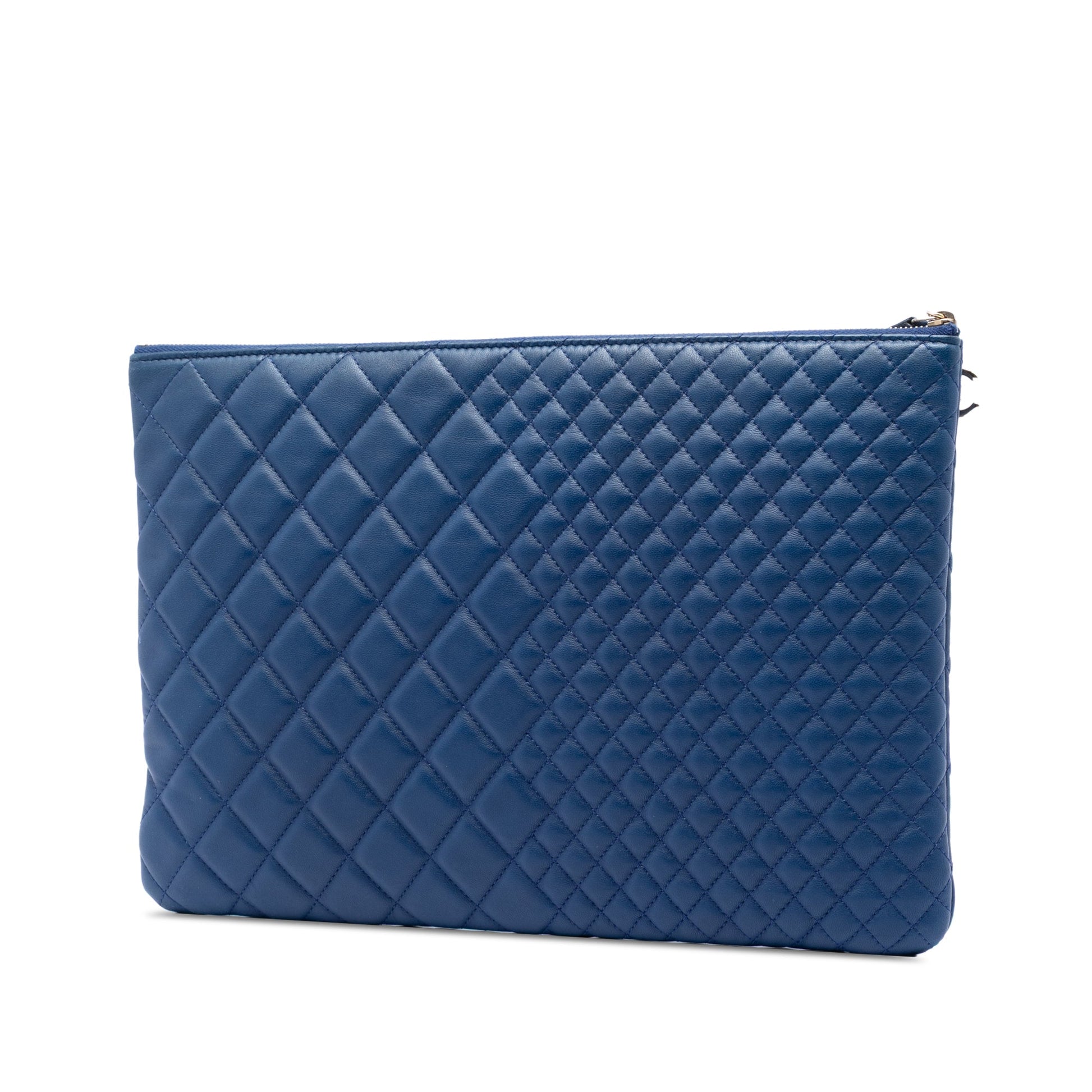 Chanel Large Bi Quilted Lambskin O Case Clutch