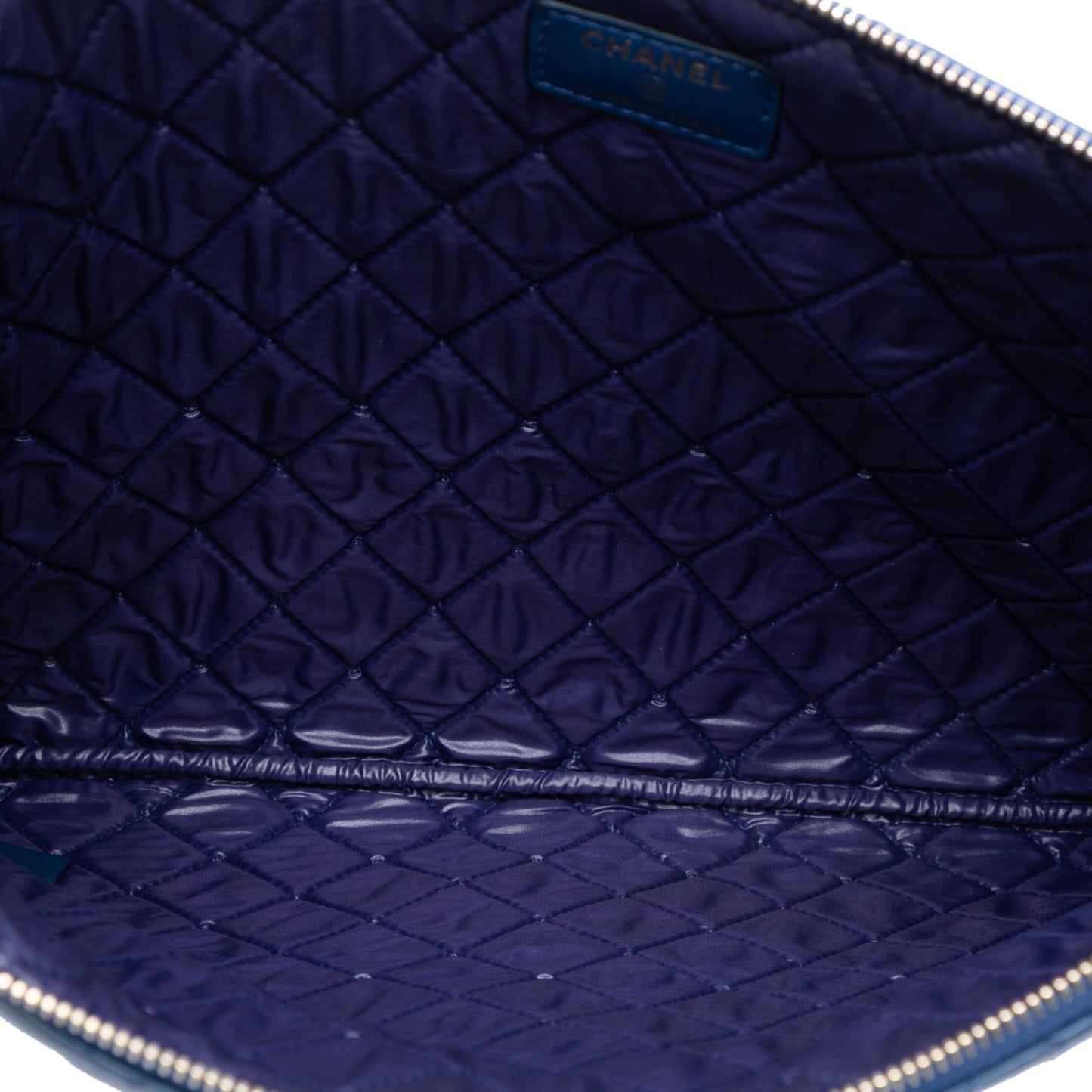 Chanel Large Bi Quilted Lambskin O Case Clutch