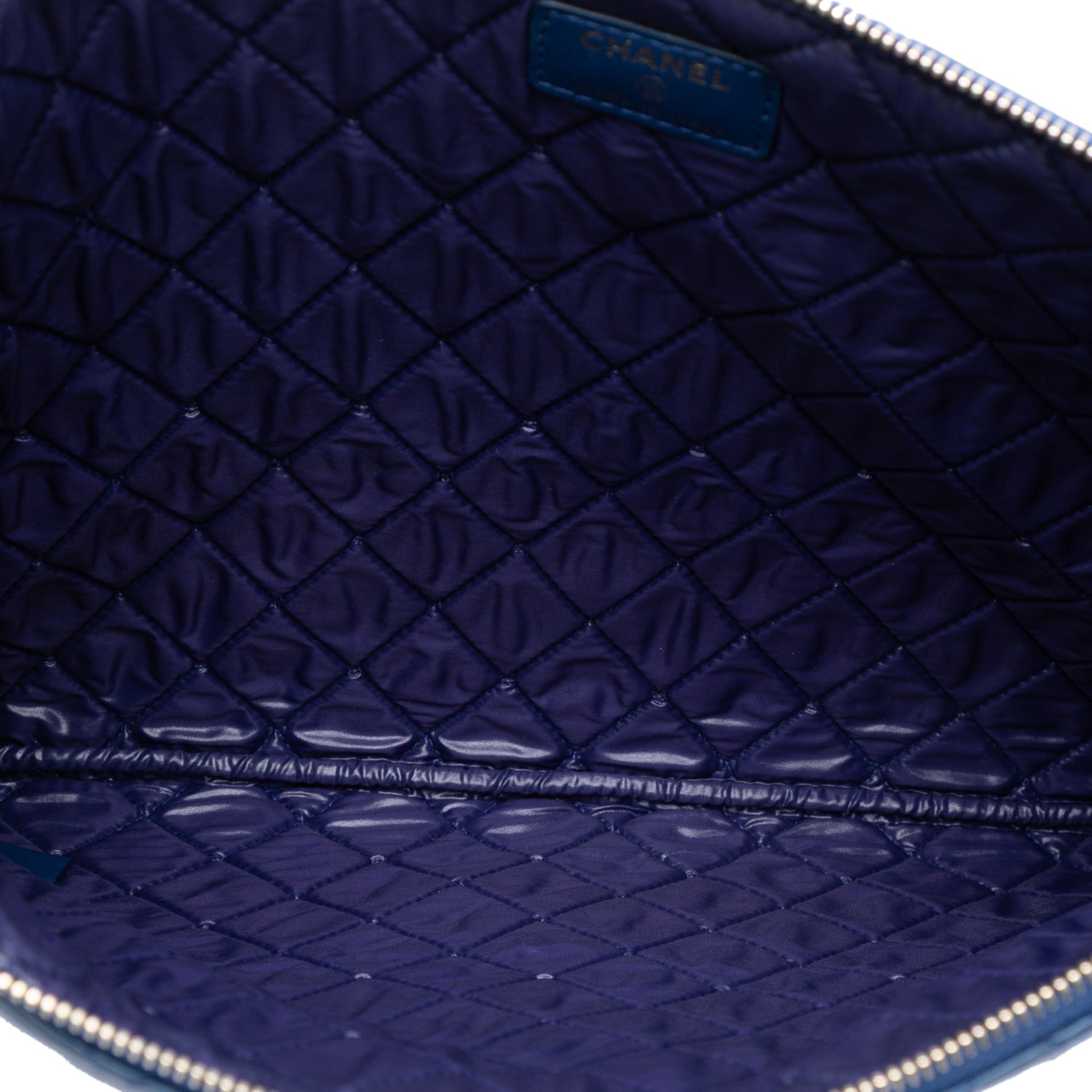 Chanel Large Bi Quilted Lambskin O Case Clutch
