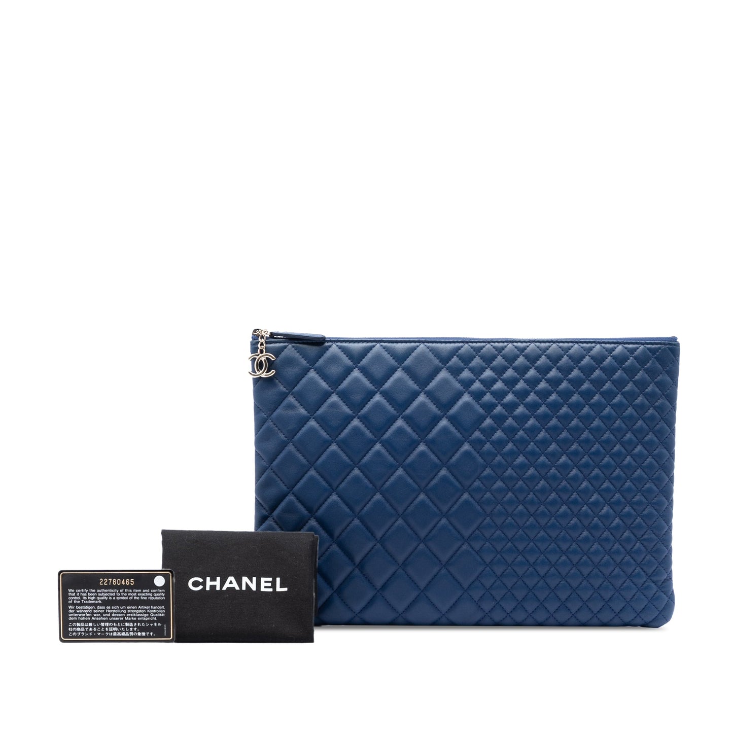 Chanel Large Bi Quilted Lambskin O Case Clutch