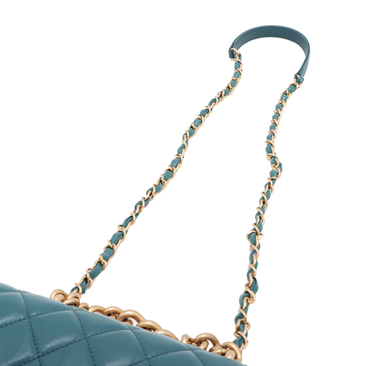 Chanel Mini Quilted Calfskin and Caviar Chain Handle Flap — Blue