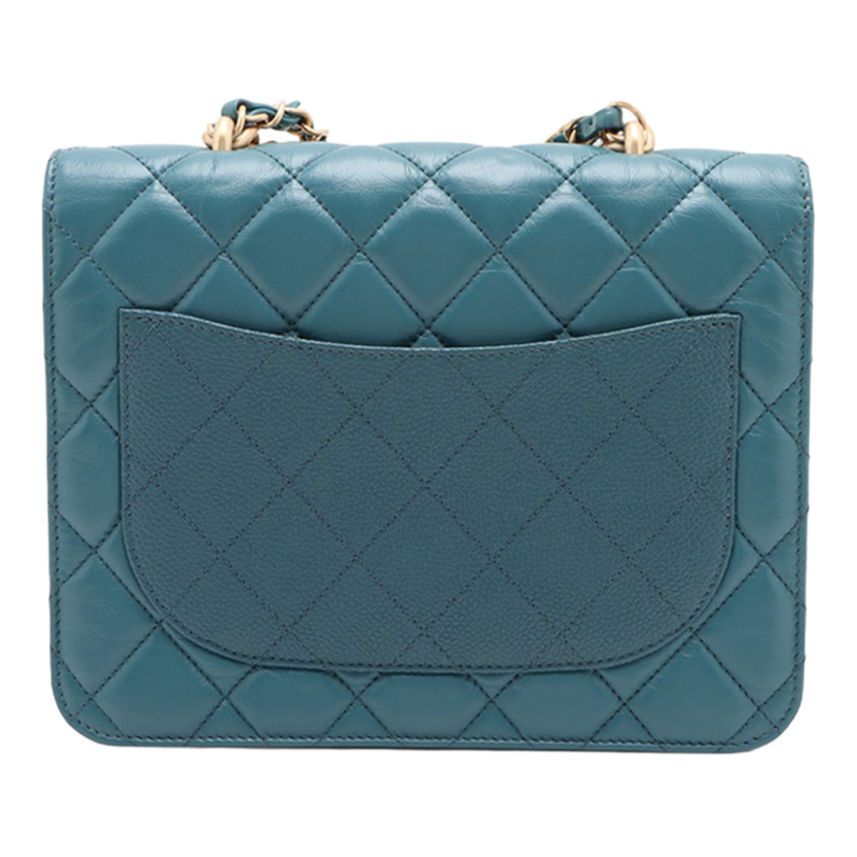 Chanel Mini Quilted Calfskin and Caviar Chain Handle Flap — Blue