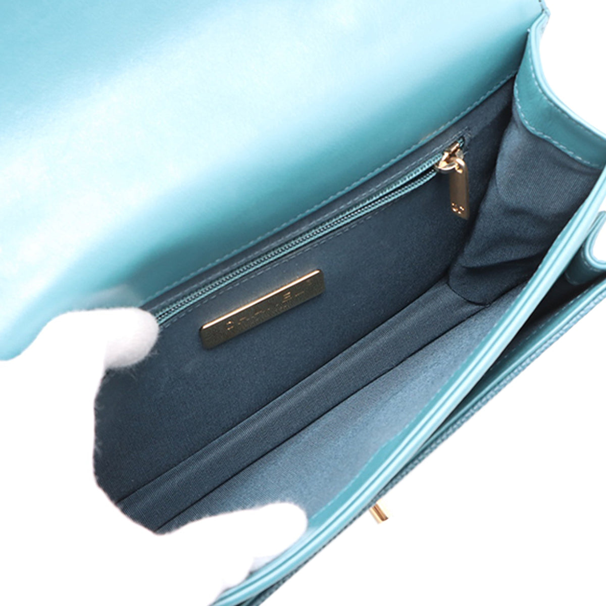 Chanel Mini Quilted Calfskin and Caviar Chain Handle Flap — Blue