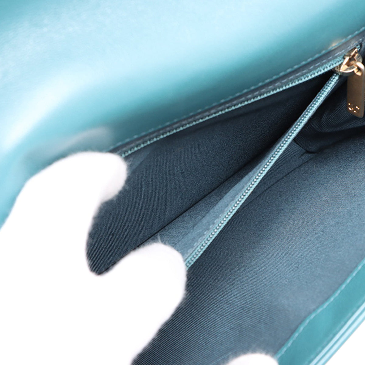 Chanel Mini Quilted Calfskin and Caviar Chain Handle Flap — Blue