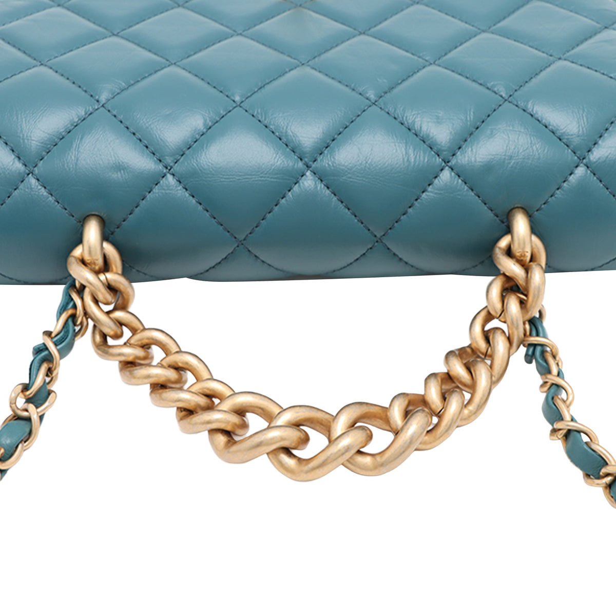 Chanel Mini Quilted Calfskin and Caviar Chain Handle Flap — Blue